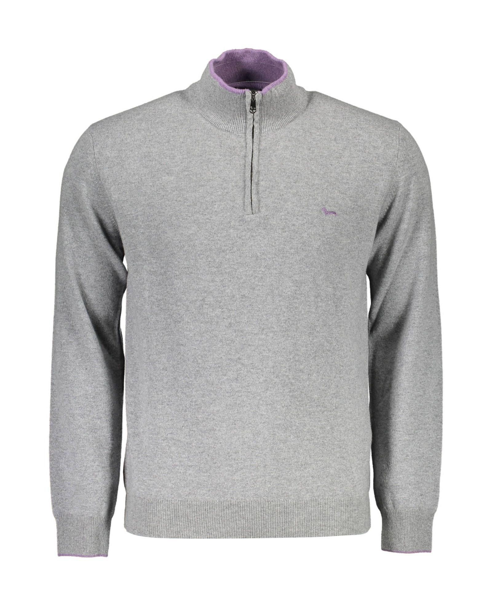 image of Harmont Blaine Contrasting Details Gray Wool Shirt in Grey, Men's (Size Medium)