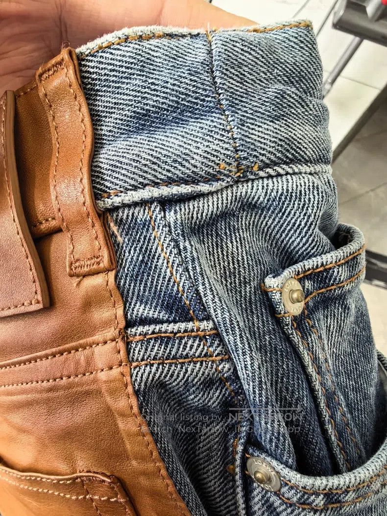 Loewe Loewe Denim long pants, with a big leather patch on the ba Size US 36 / EU 52 - 8 Thumbnail