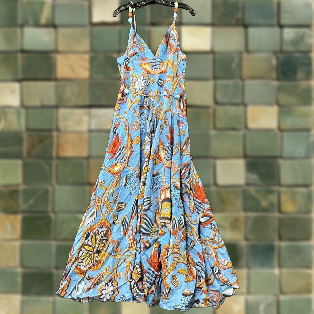 FARM RIO Dress Sunset Tapestry Sleeveless Midi Dress Women's XL Multicolor  Floral Viscose A-Line 90s Event Casual Womens - www.teutonia-pb.de