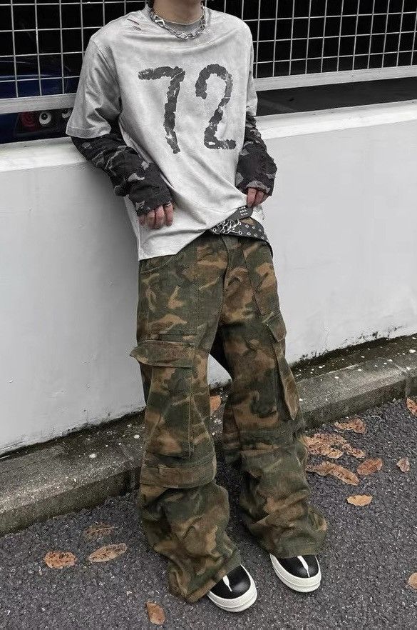 Japanese Brand × Vintage Utility grunge camouflage military baggy cargo pants Size US 30 / EU 46 - 5 Thumbnail
