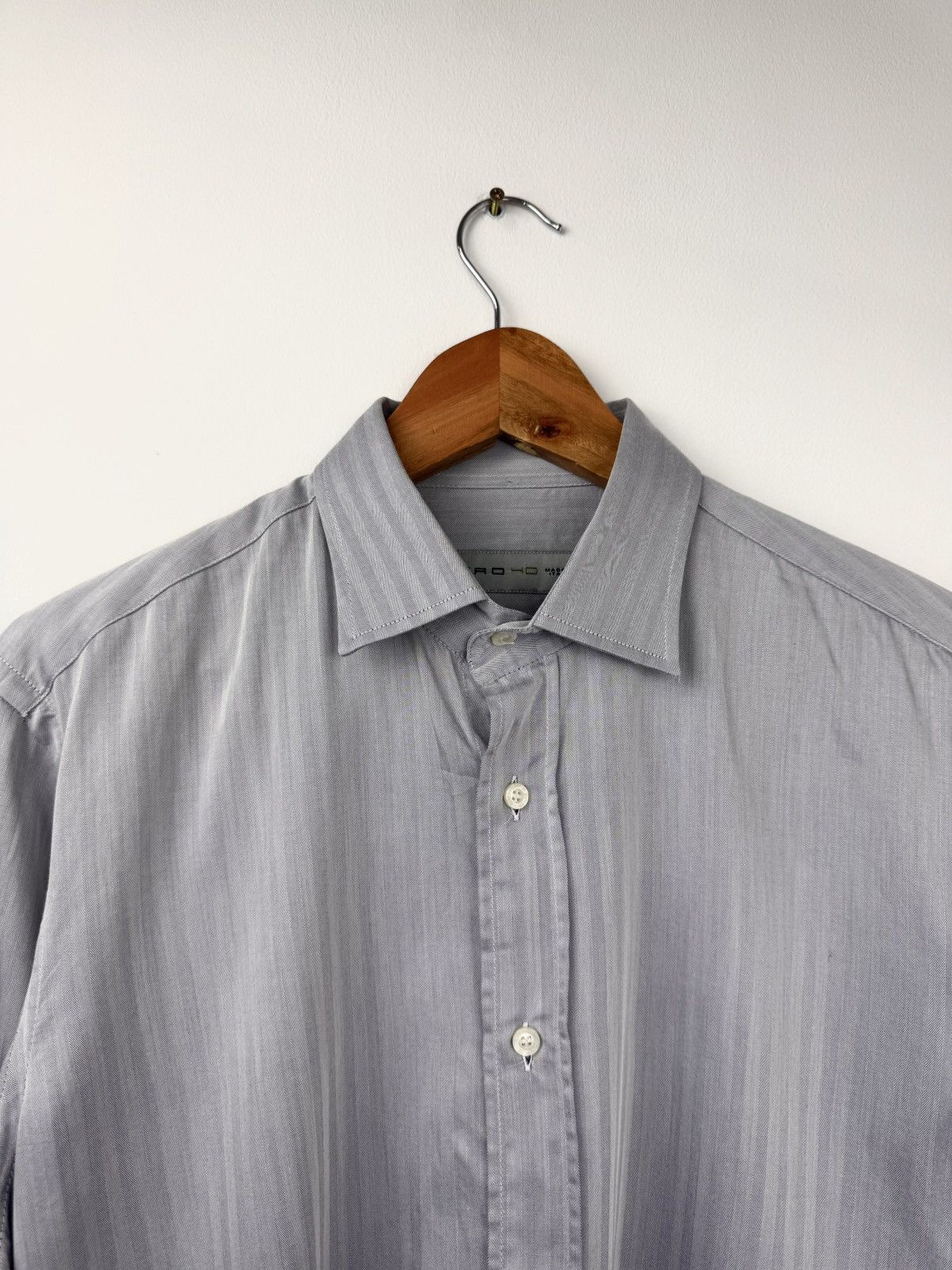 Etro Etro Men Cotton Shirt Grey Size M Size US M / EU 48-50 / 2 - 2 Thumbnail