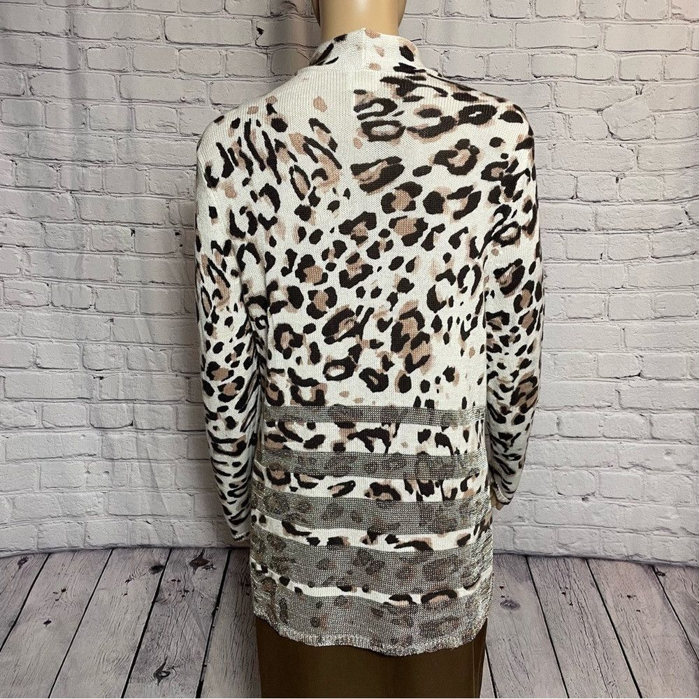 Chicos Chico's Animal Shine Viven Cardigan Size 2 US L Size L / US 10 / IT 46 - 5 Thumbnail