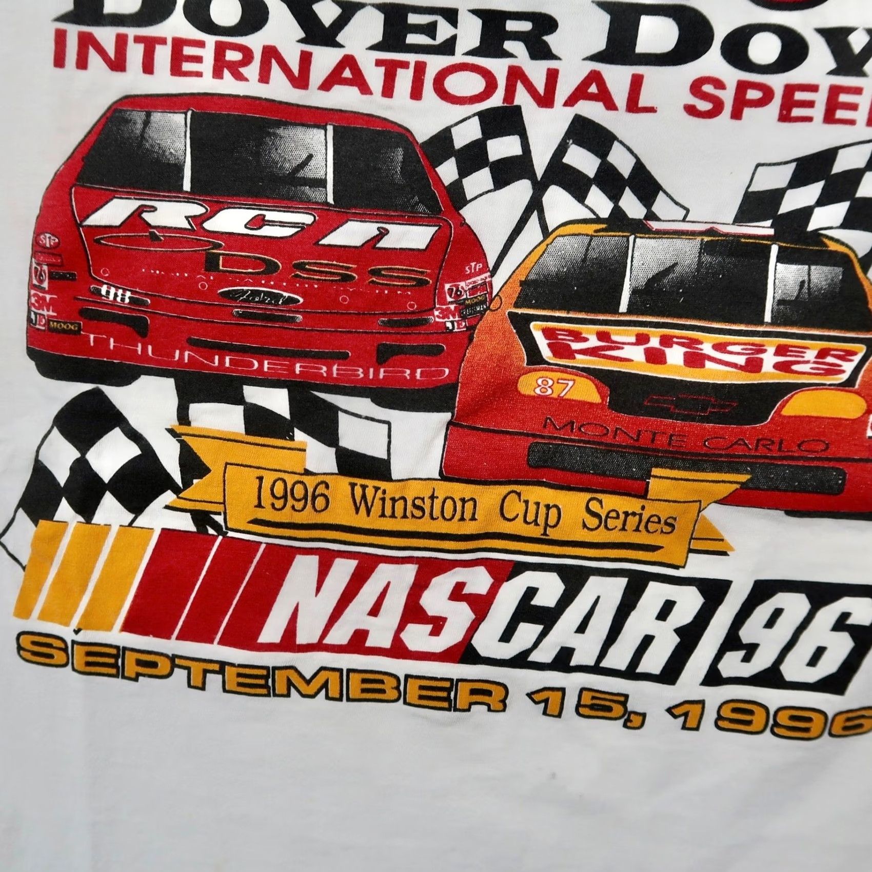 Vintage VINTAGE 1996 NASCAR MBNA 500 Dover Downs T-Shirt Mens XL White Screen Stars 90s Size US XL / EU 56 / 4 - 5 Thumbnail