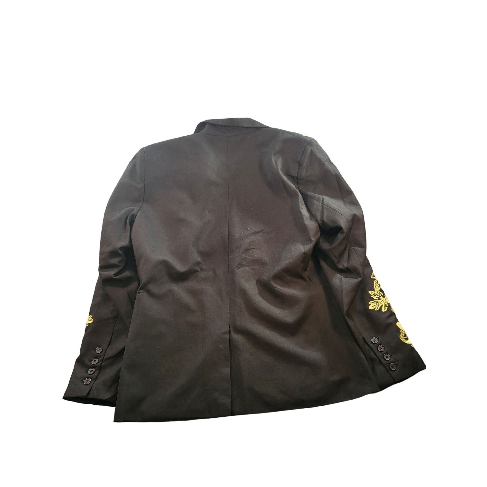 Boohoo Boohoo Man Blazer Men Sz 40 R Black Gold Embroidered 2 Butto Size 40R - 8 Thumbnail