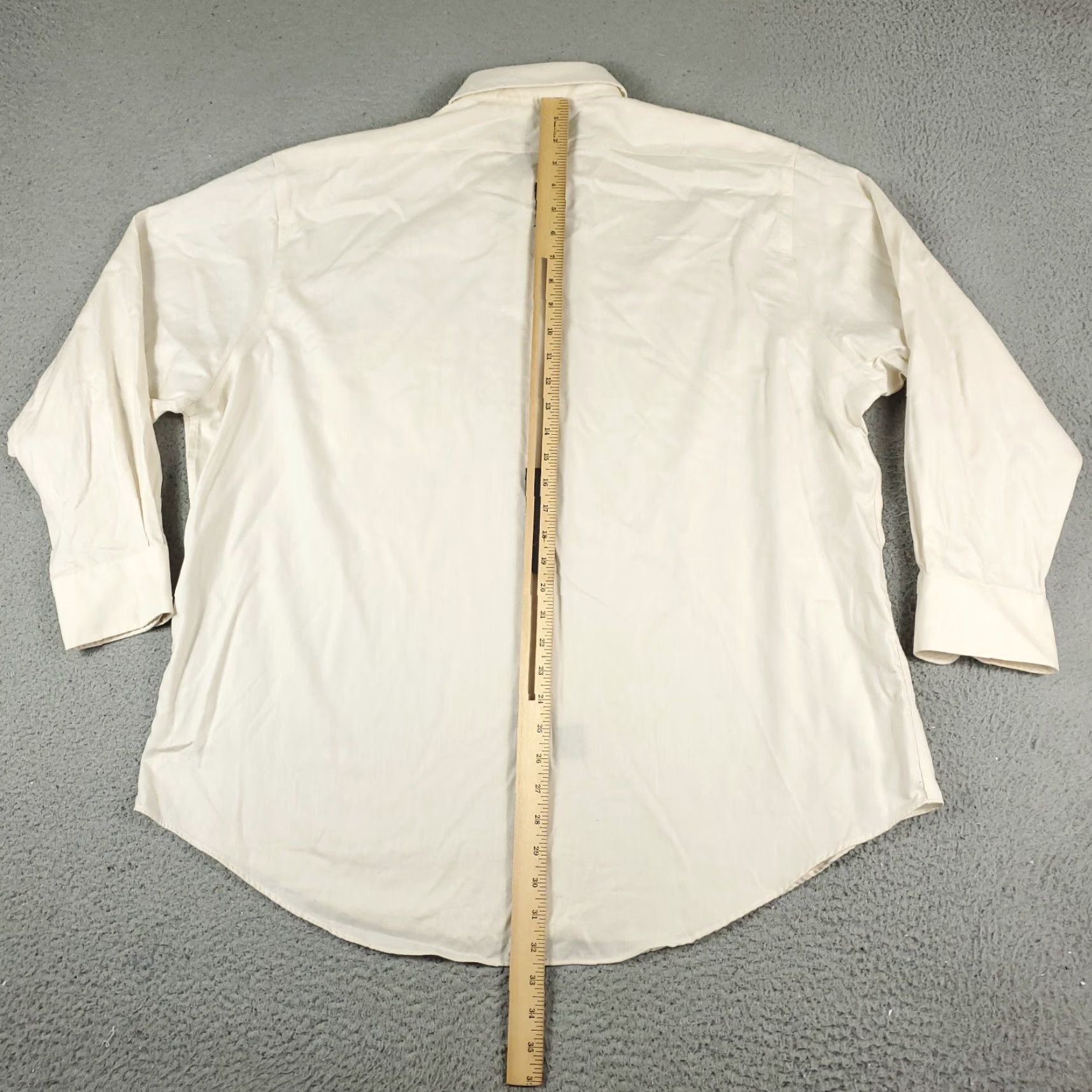 Ralph Lauren VINTAGE Ralph Lauren Dress Shirt Mens 17.5 Ivory Long Sleeve Business Casual Formal Workwear Size 46R - 5 Thumbnail
