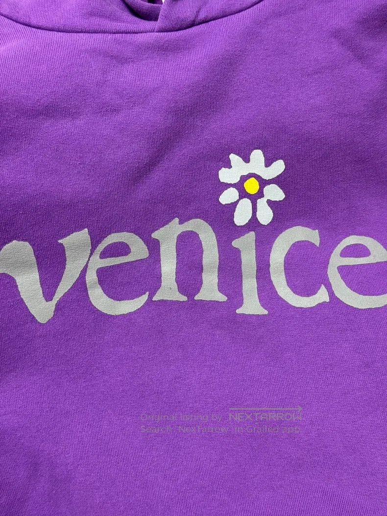 ERL ERL Venice Purple Daisy Letter Printed Hooded Sweatshirt, Size US XL / EU 56 / 4 - 4 Thumbnail