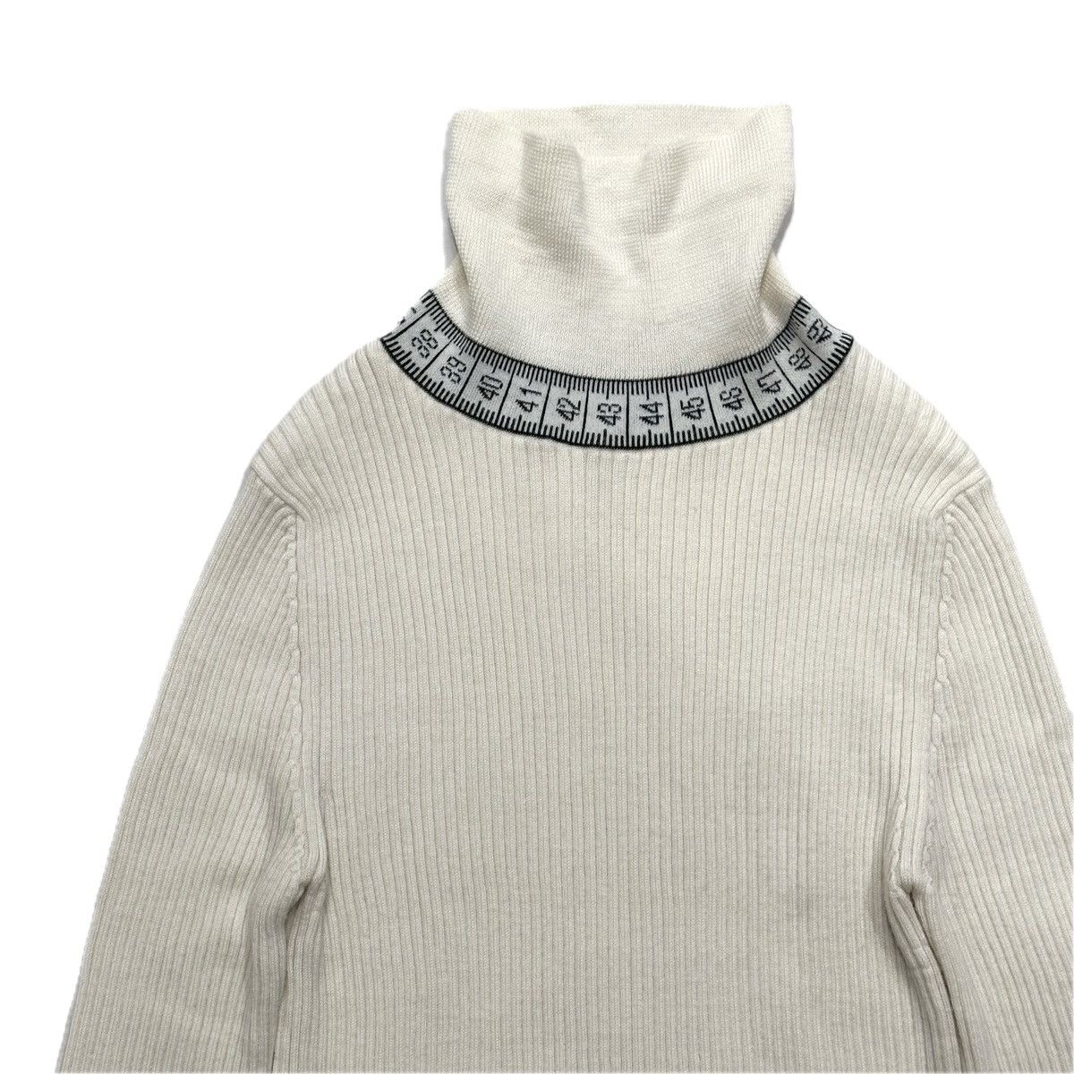 Japanese Brand × Jean Paul Gaultier Japan Limited Tape Measure Designed Turtleneck Knit Pullover Size XS / US 0-2 / IT 36-38 - 4 Thumbnail