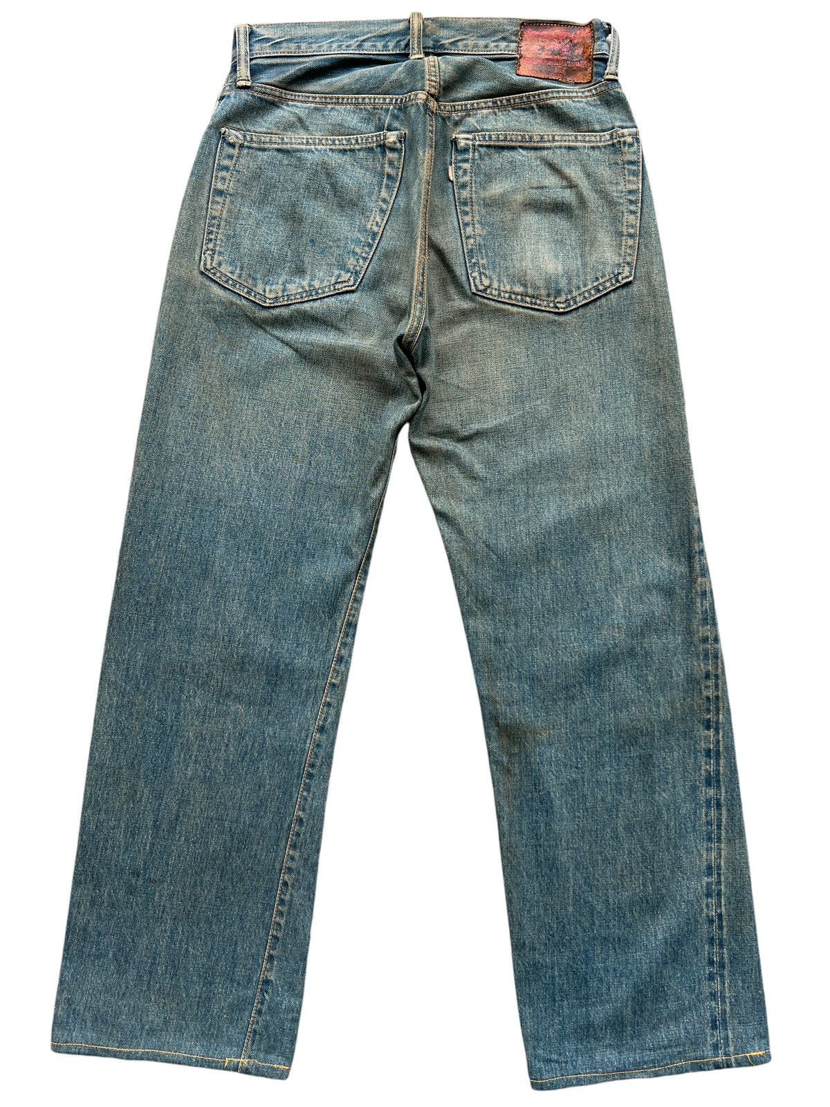 Vintage Vintage Sewing Chop Selvedge Distressed Mudwash Denim Jeans Size 29" - 3 Thumbnail