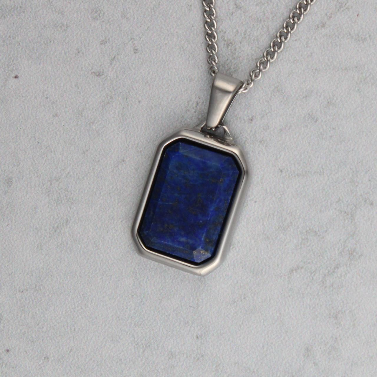 Jewelry Silver Lapis Lazuli Pendant Necklace Size ONE SIZE - 1 Thumbnail