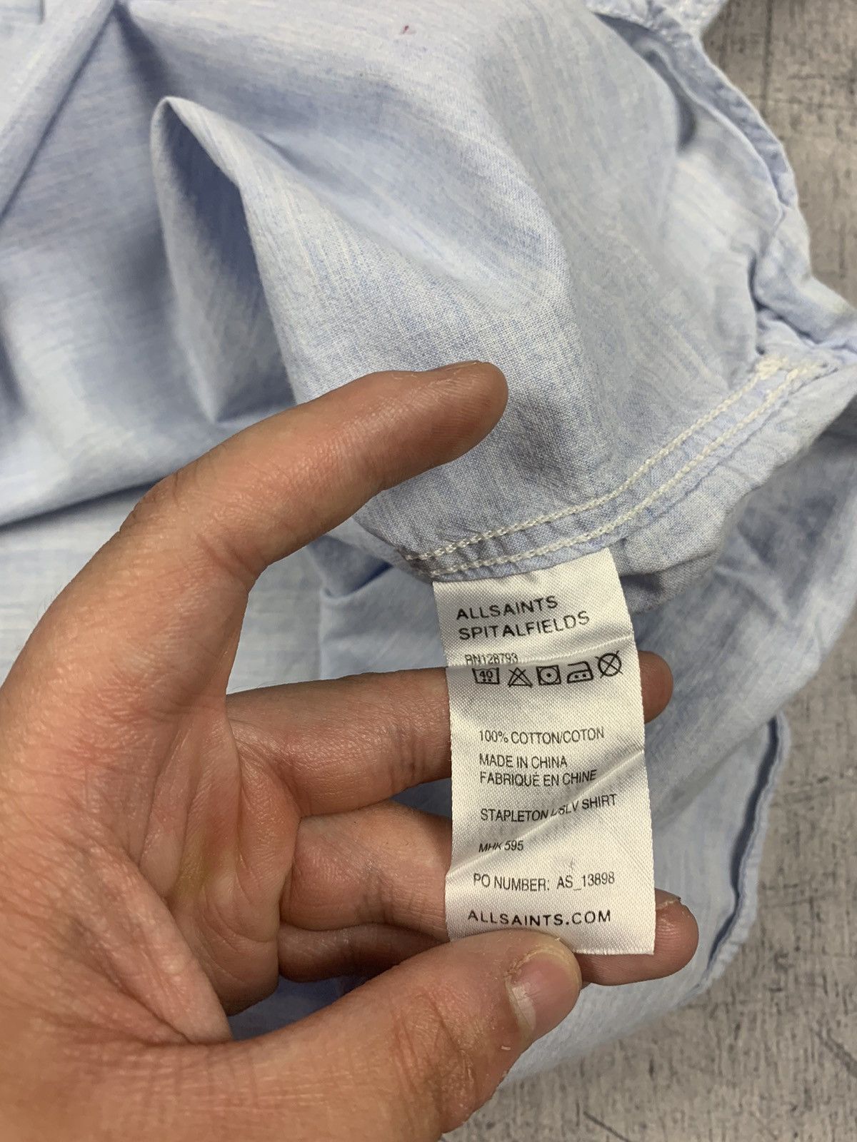 Allsaints Designer Allsaints Stapleton L/SVL Shirt Buttons-Up Blue Size US S / EU 44-46 / 1 - 8 Thumbnail