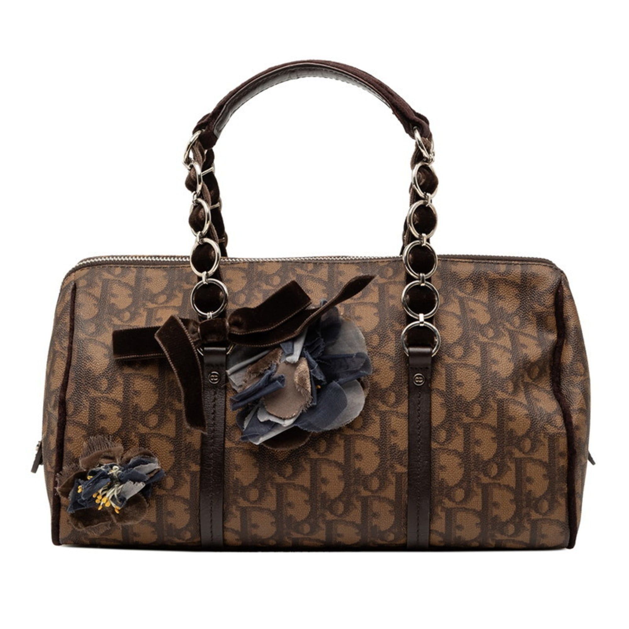 Christian Dior Dior Trotter Romantic Handbag in Brown Velvet for Women