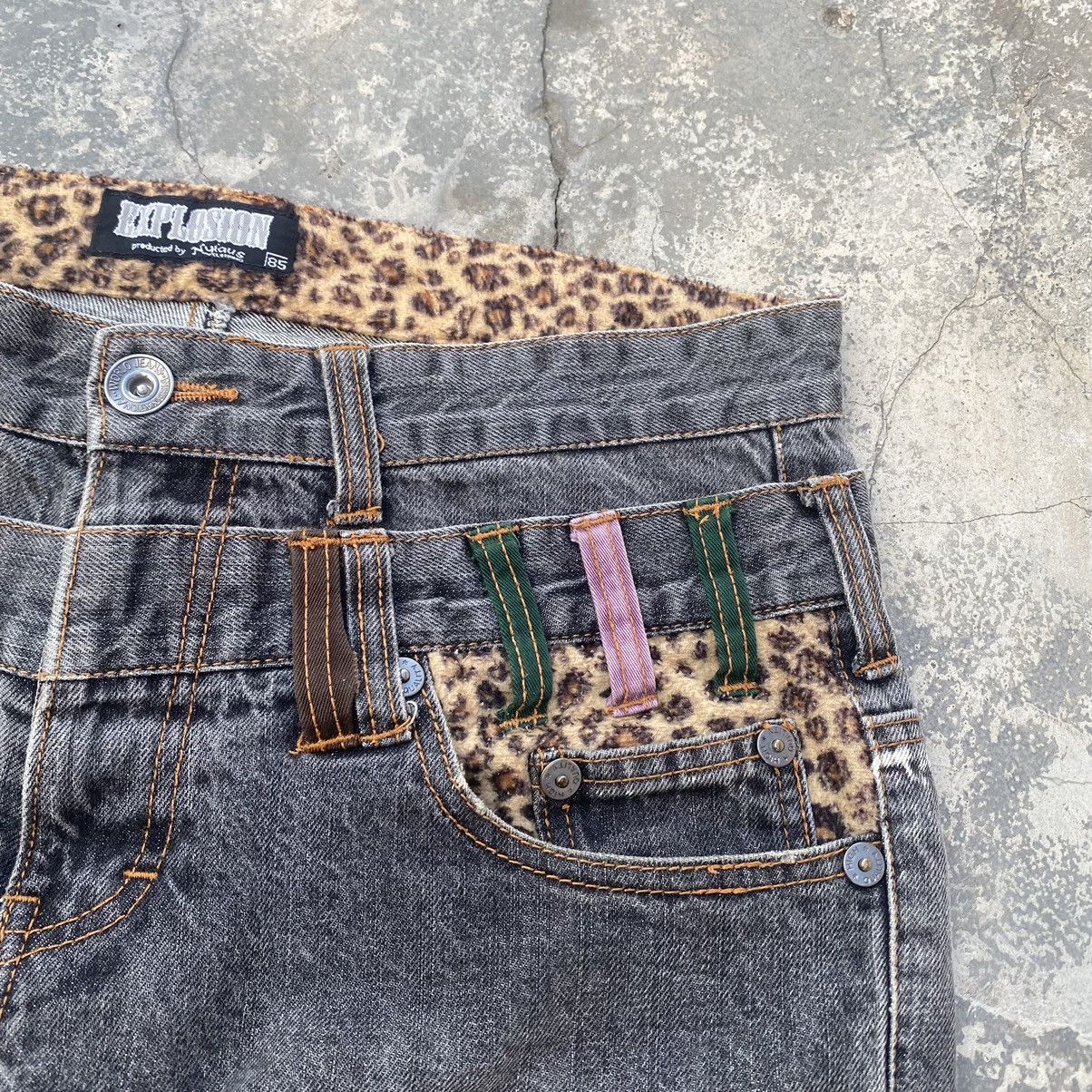 If Six Was Nine 🔥NYLAUS EXPLOSION🔥Leopard Double Waist Jeans Size US 33 - 4 Thumbnail
