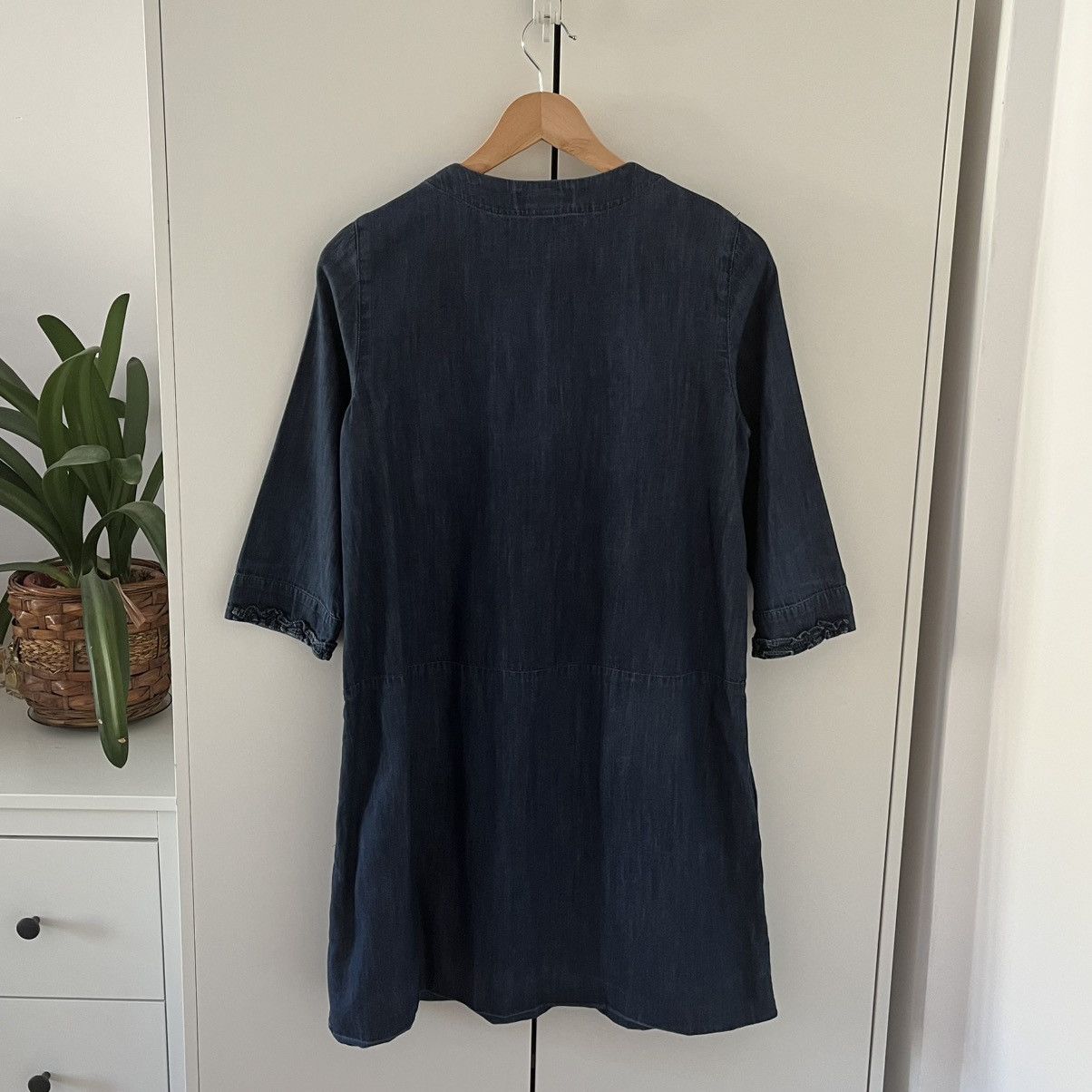 Max Mara Vintage ‘S MaxMara Denim Blue Midi Dress Luxury Designer Size M / US 6-8 / IT 42-44 - 8 Thumbnail
