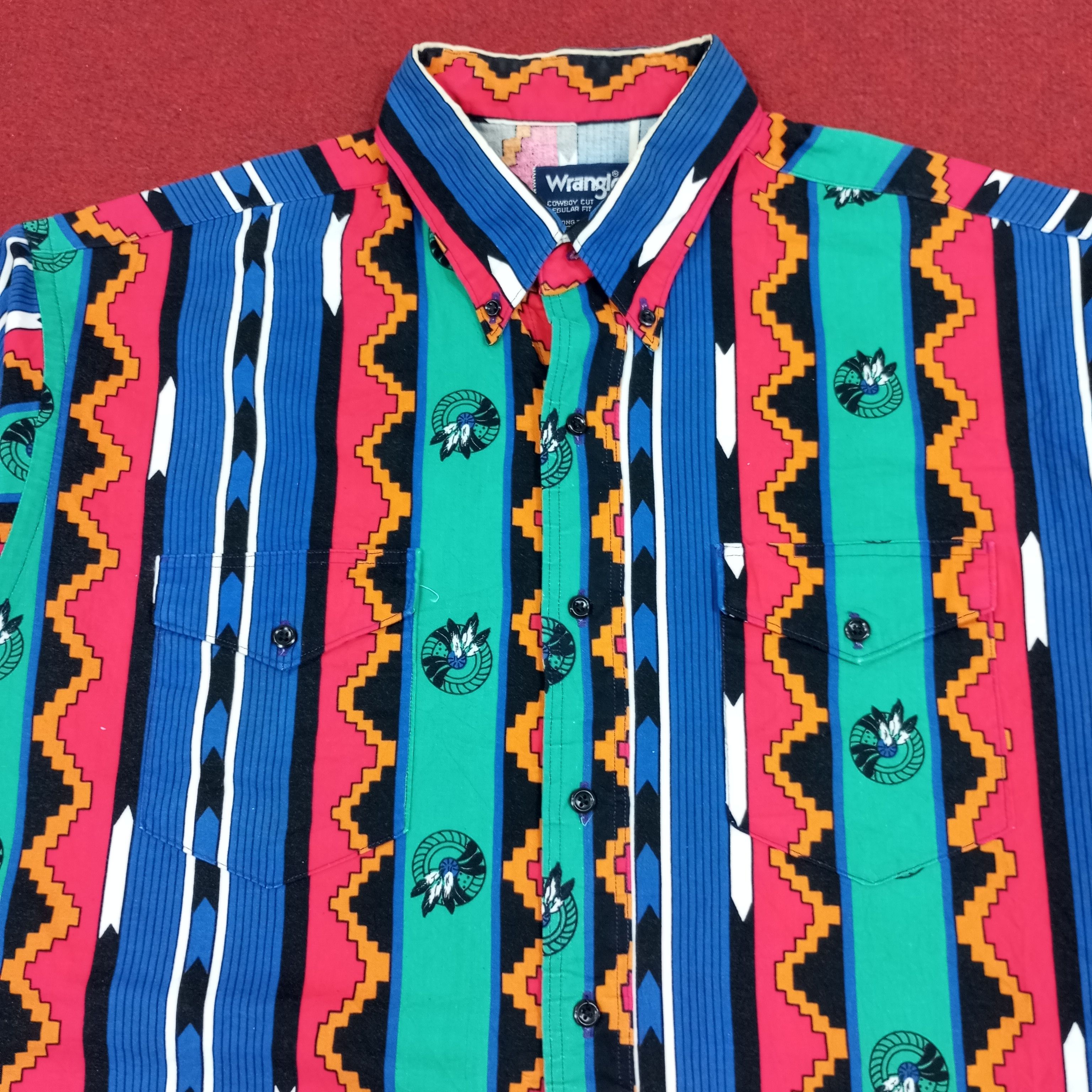 Vintage × Wrangler Wrangler Nice Design Fashion Style Shirt Size US XL / EU 56 / 4 - 2 Thumbnail