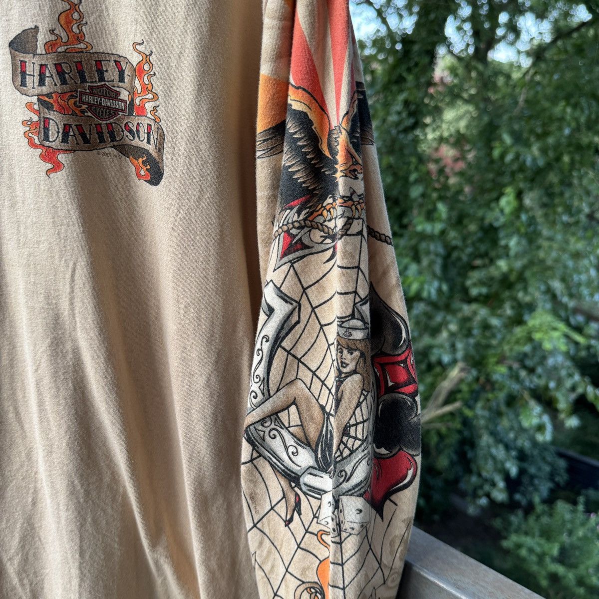 Harley Davidson Vintage Harley Davidson Tattoo Spiderweb Flame Longsleeve Size US M / EU 48-50 / 2 - 6 Thumbnail