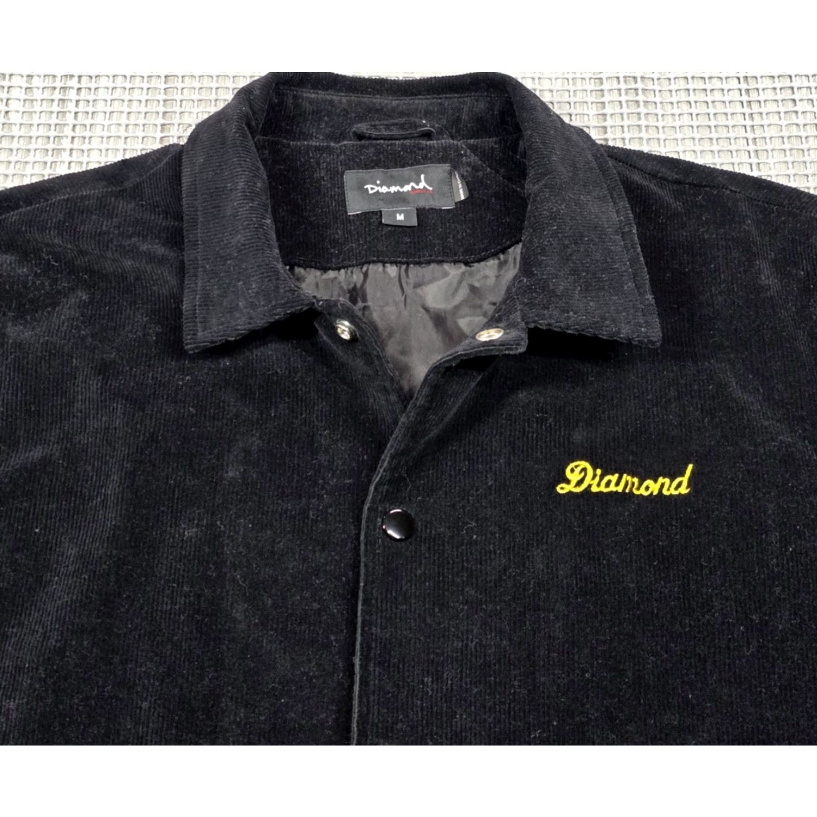 Diamond Supply Co. Diamond Supply Co. Corduroy Stadium Varsity Jacket Men M Snap Bomber Black Gold Size US M / EU 48-50 / 2 - 7 Thumbnail