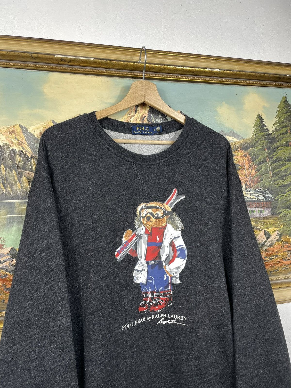Designer × Polo Ralph Lauren × Ralph Lauren Polo Ralph Lauren Dark Grey Crewneck Sweater Kanye West Size US XL / EU 56 / 4 - 5 Thumbnail