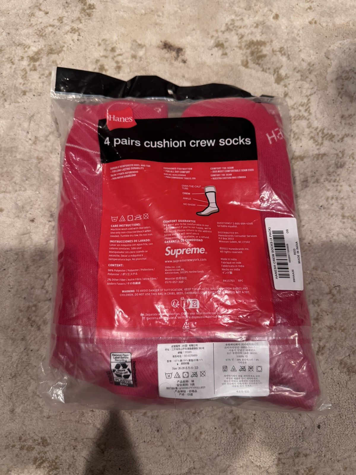 Supreme Supreme Socks Red Size ONE SIZE - 2 Thumbnail