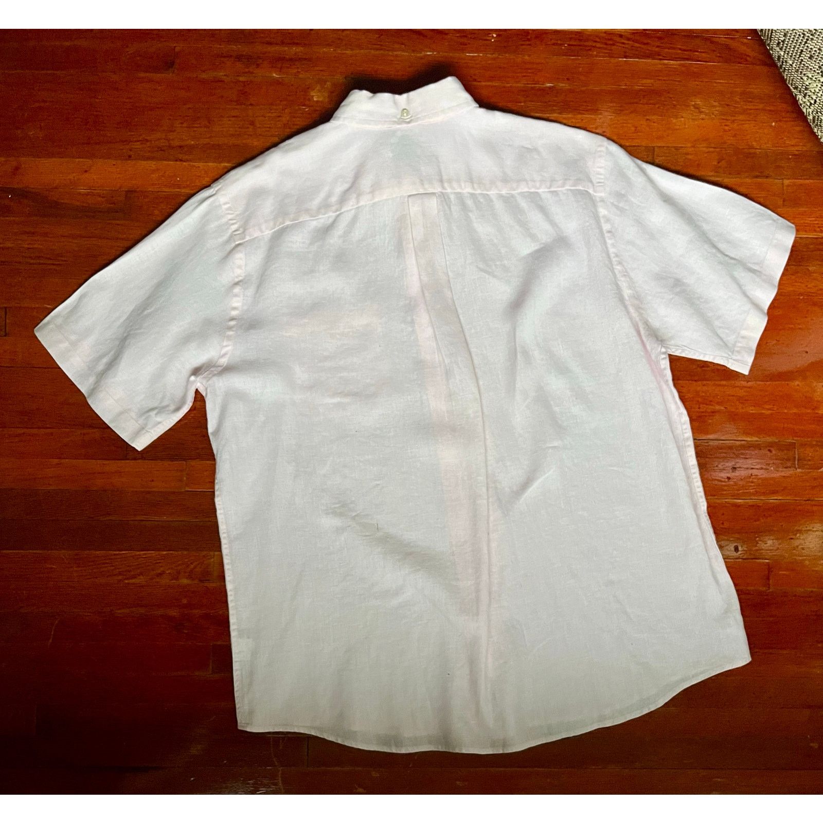 Lands' End Vintage 90s Pink Land’s End Polo Linen Oxford Shirt 16 Large Size US L / EU 52-54 / 3 - 2 Thumbnail