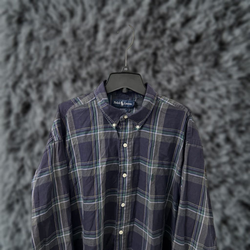 Ralph Lauren VINTAGE Ralph Lauren Blake Shirt Mens XL Navy Blue Plaid Cotton Button-Down L/S Size US XL / EU 56 / 4 - 1 Thumbnail
