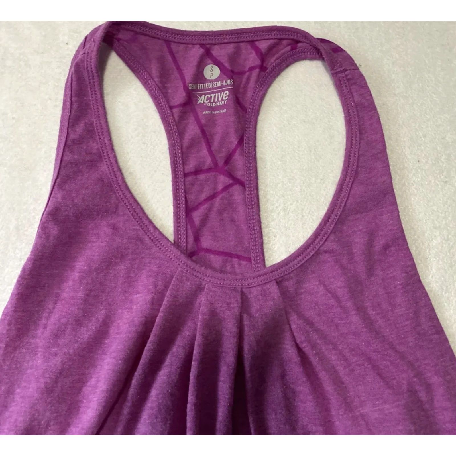 Old Navy Old Navy T-Shirt Women’s S Sleeveless Solid Casual Blouse Tops Purple Cotton Polyester Mock Neck Short Sleeve Athletic Fit Regular Summer Size S / US 4 / IT 40 - 3 Thumbnail