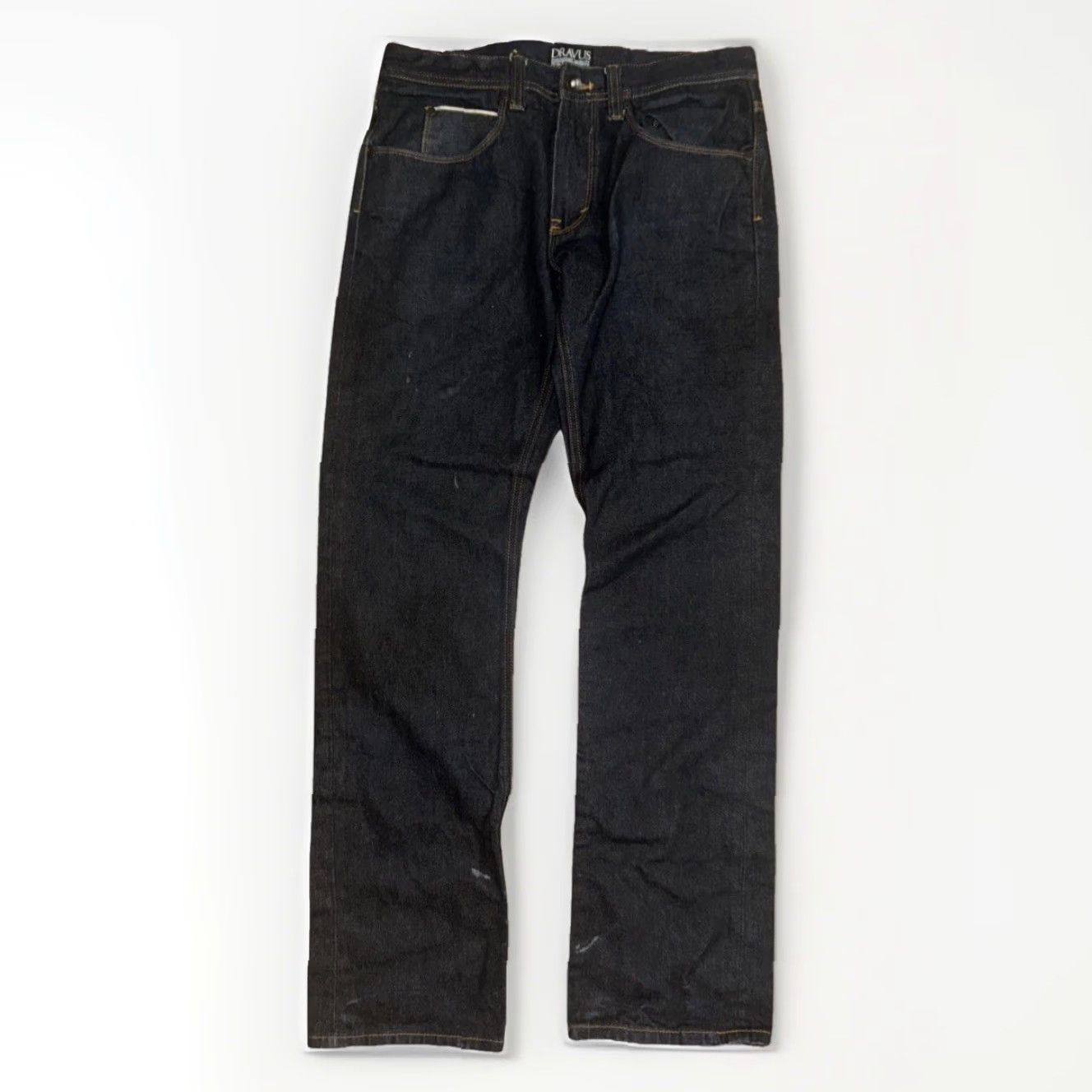 Denime VINTAGE Dravus Jeans Men’s Dark Indigo Red Line Selvedge Raw Denim 32x33 Straight Workwear Handcrafted Size US 32 / EU 48 - 5 Thumbnail