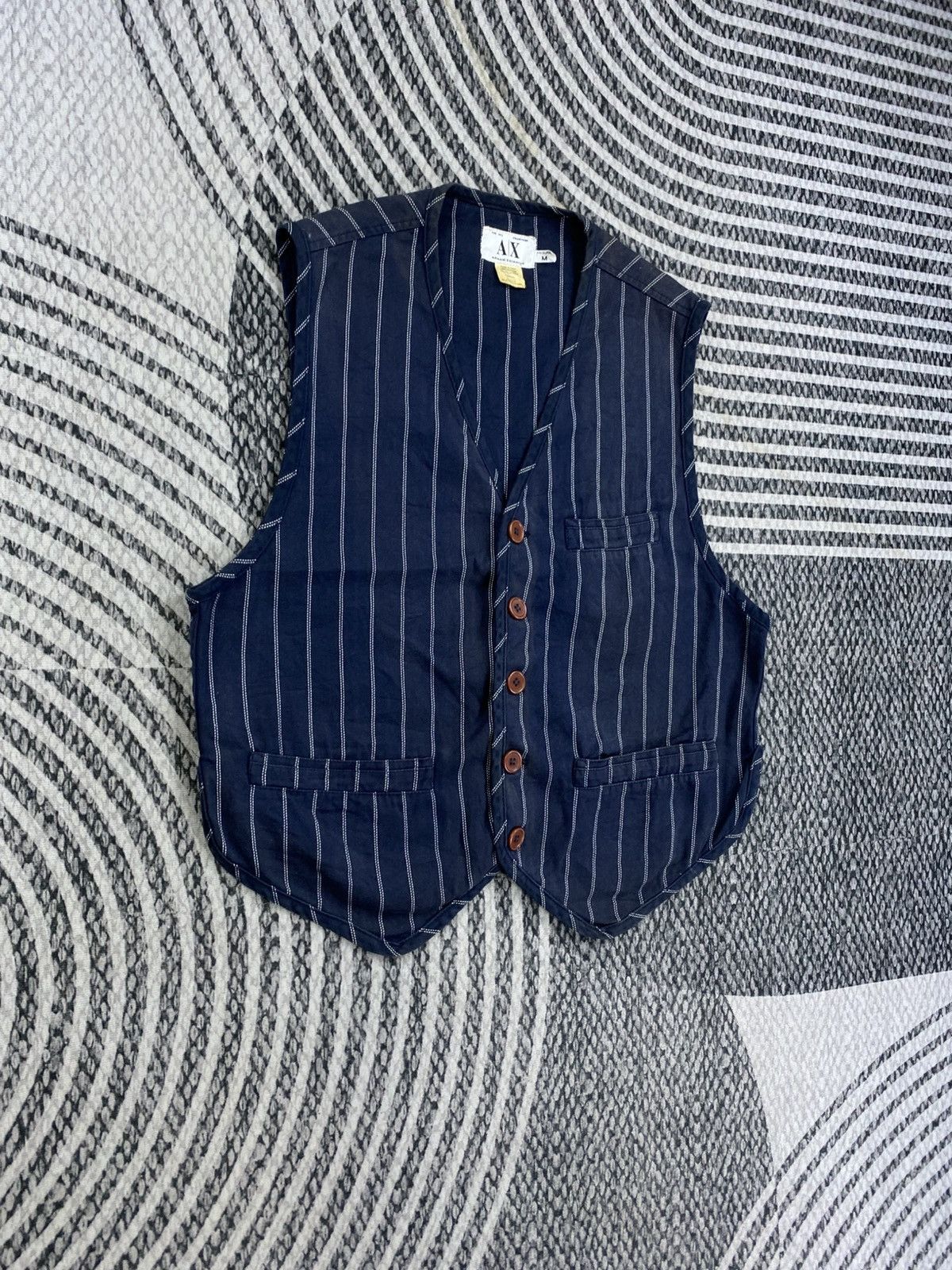Armani Exchange Vintage Armani Exchange Striped Vest Size US M / EU 48-50 / 2 - 3 Thumbnail