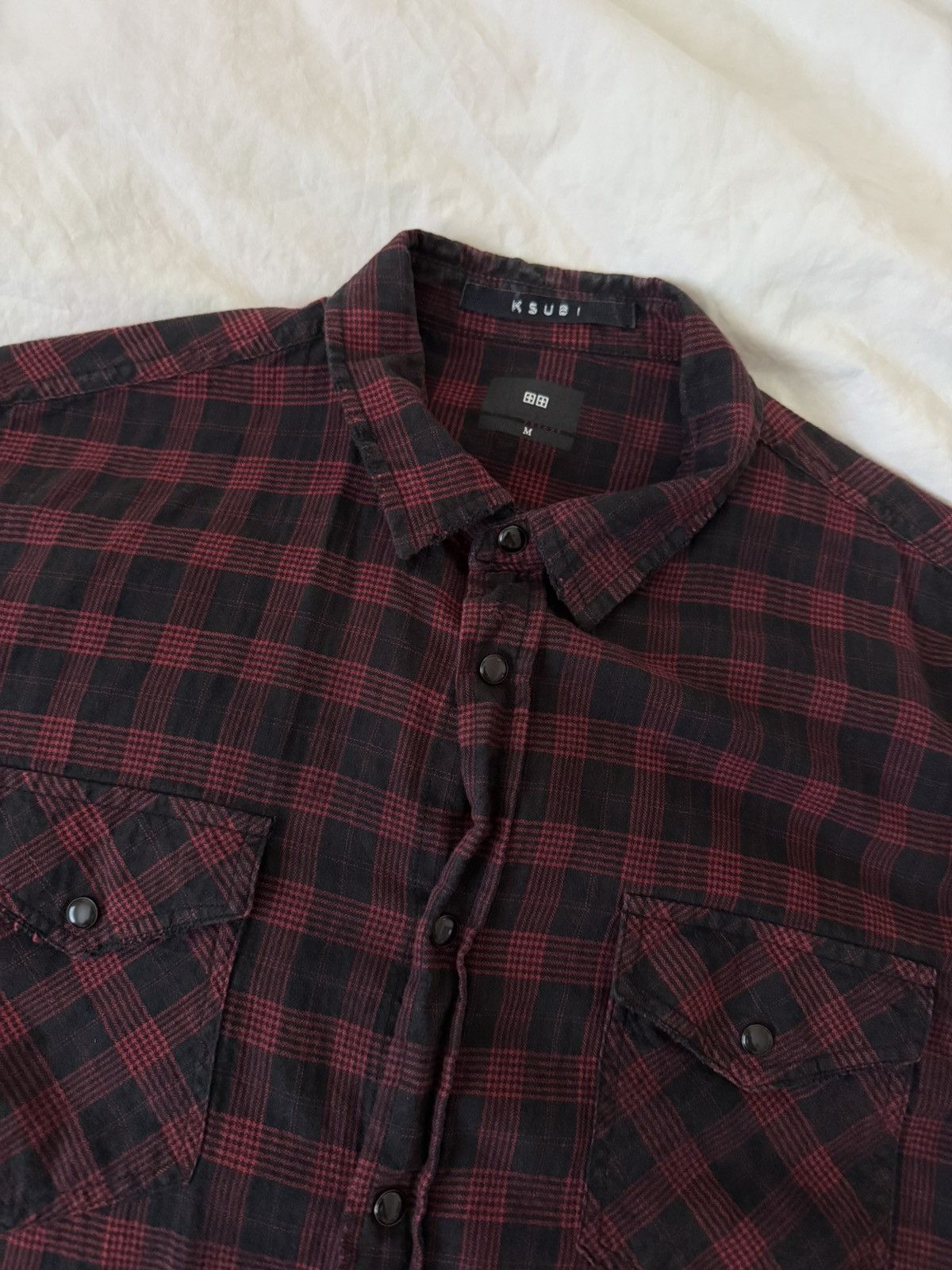 Ksubi × Vintage KSUBI MALCOLM BLACK/RED PLAID BUTTON UP SHIRT SIZE MEDIUM Size US M / EU 48-50 / 2 - 2 Thumbnail