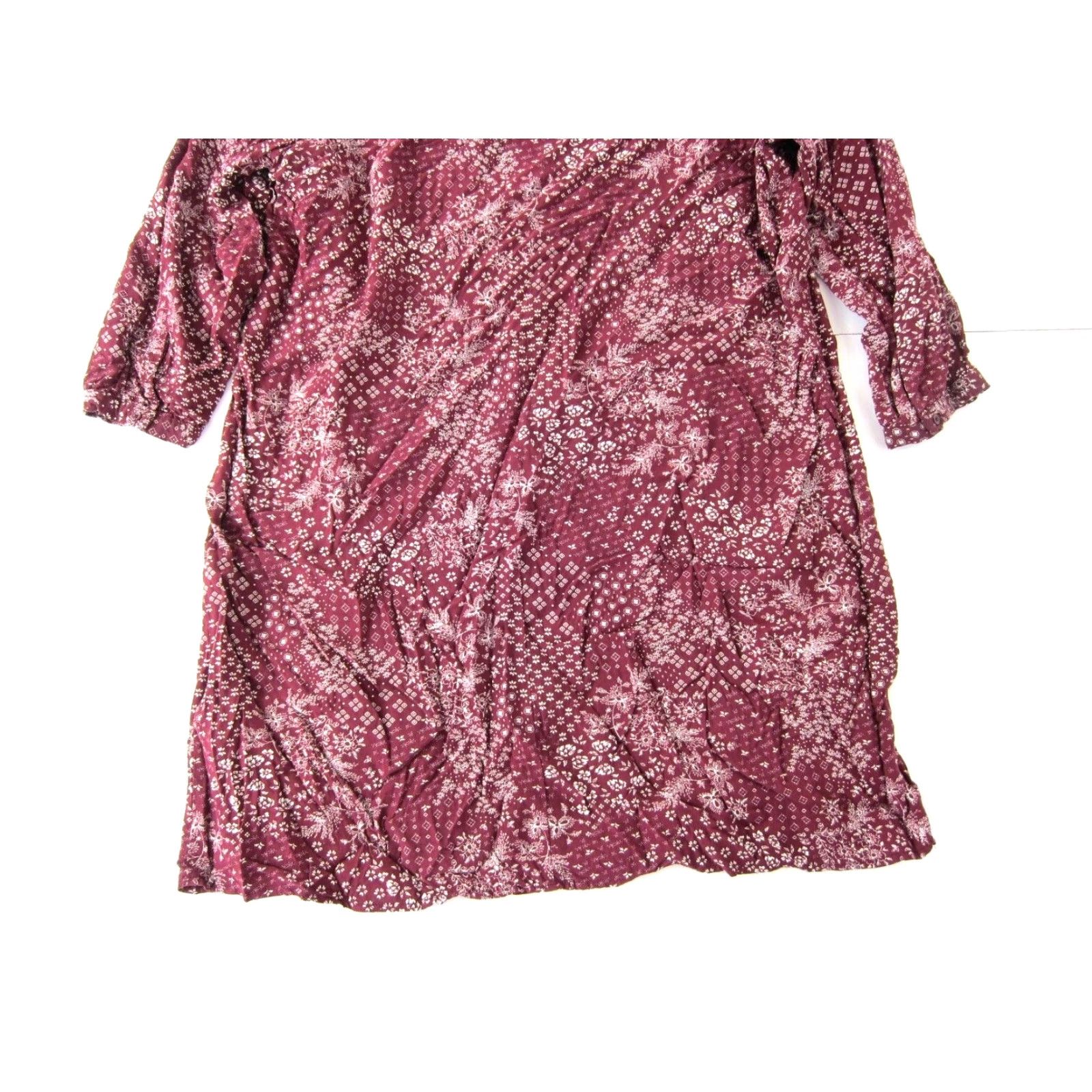 Old Navy Old Navy Burgundy Red White Floral 3/4 Sleeve Sheath Tunic Dress XL Size XL / US 12-14 / IT 48-50 - 6 Thumbnail