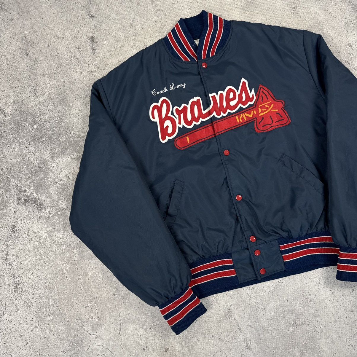 Holloway × Starter × Vintage Vintage 80s Holloway Atlanta Braves Varsity Bomber Jacket Size US XL / EU 56 / 4 - 5 Thumbnail