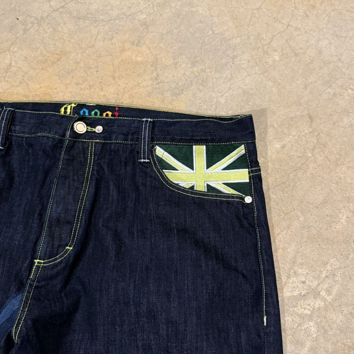 Coogi 2000s Coogi Embroidered Spellout Union Jack Baggy Jeans Y2K Size US 42 / EU 58 - 3 Thumbnail