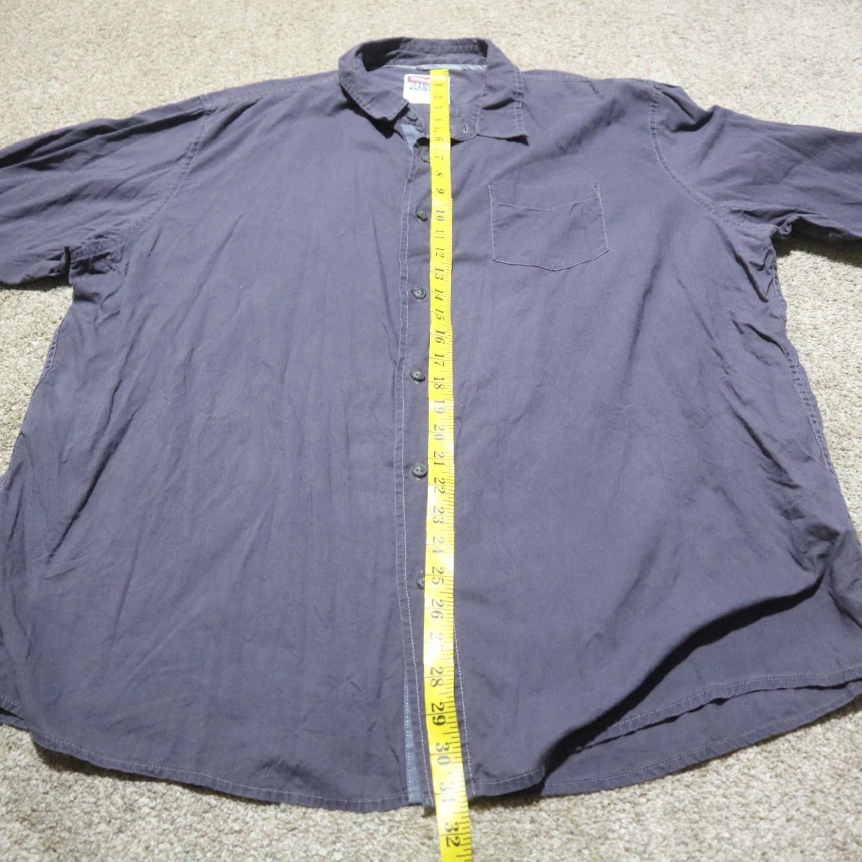 Wrangler Wrangler Jeans Co Solid Blue Button Down Shirt Long Sleeve Adult Men's 2X Blue Western Casual Button-Up Shirt Mens Size US XXL / EU 58 / 5 - 6 Thumbnail