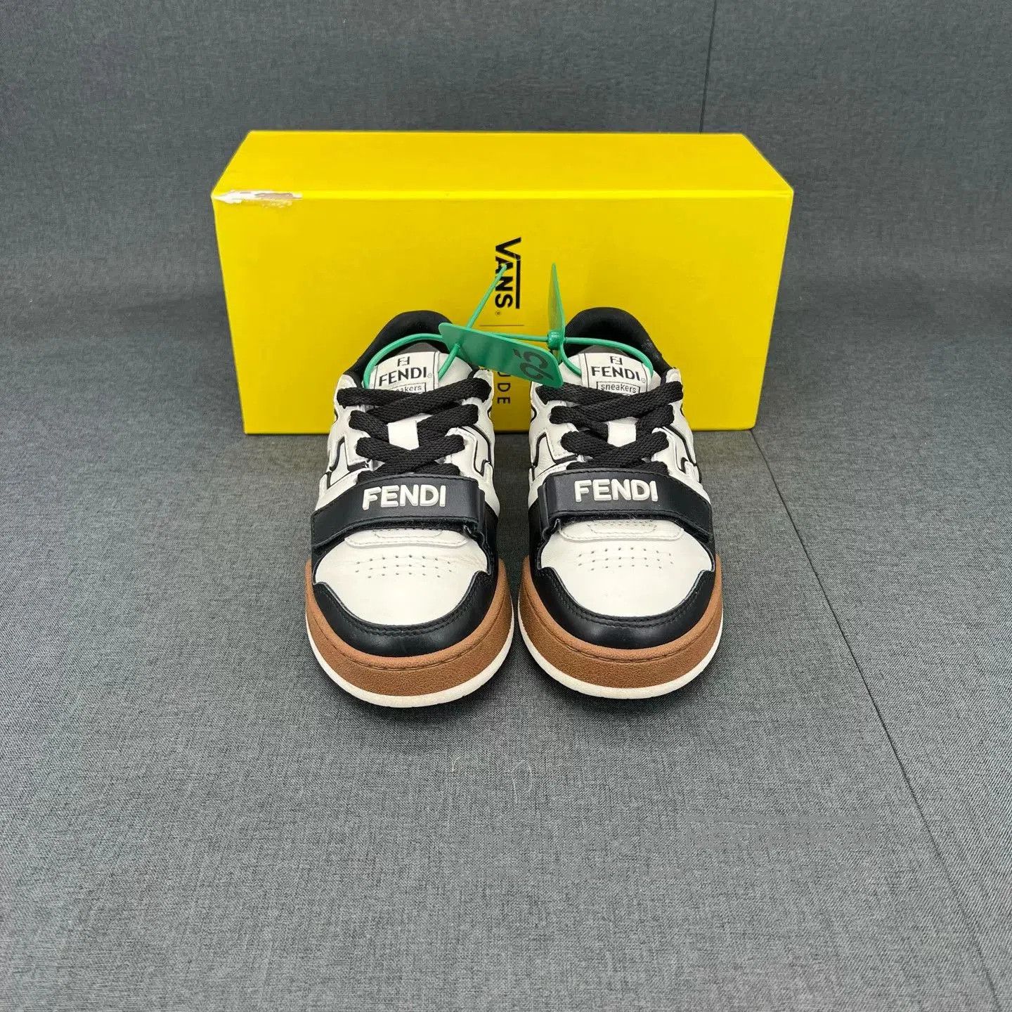 Fendi Fendi Match Black White Beige Sneakers. Size US 4.5 / IT 34.5 - 2 Thumbnail