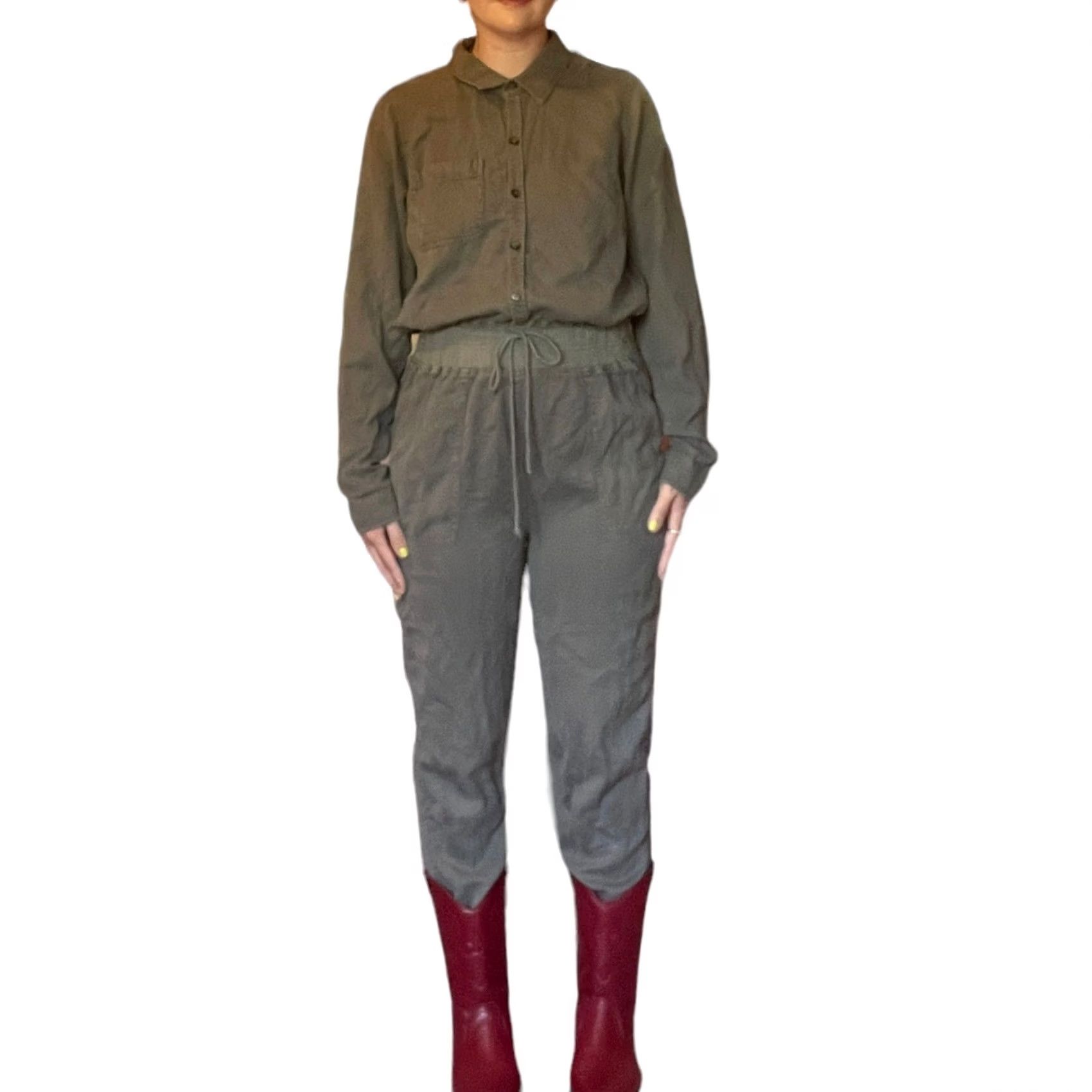 Faherty Faherty Arlie Day Jumpsuit Medium Surplus Green Long Sleeve Size M / US 6-8 / IT 42-44 - 2 Thumbnail