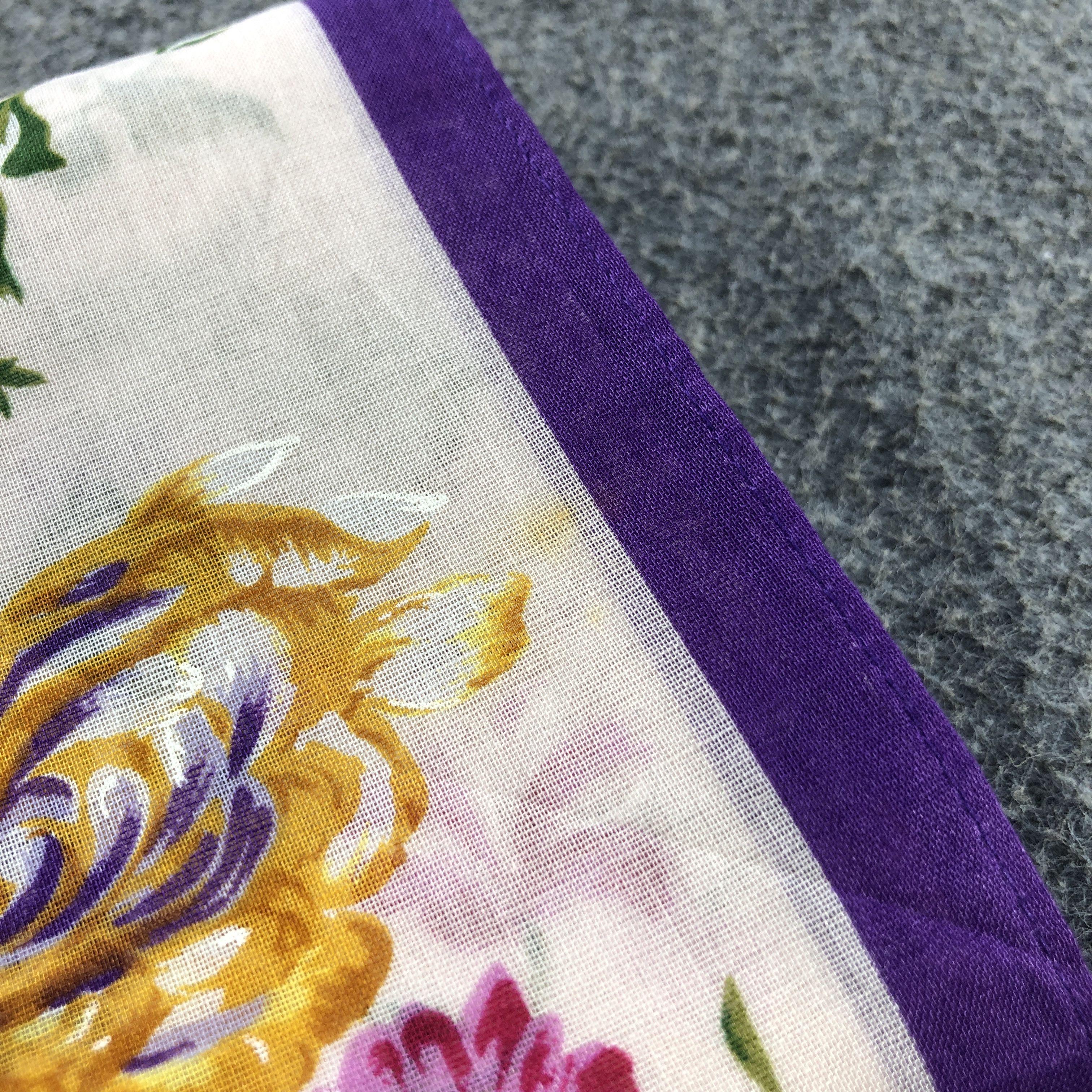 Kenzo × Vintage Kenzo Floral Handkerchief Neckerchief Bandana H2416 Size ONE SIZE - 5 Thumbnail