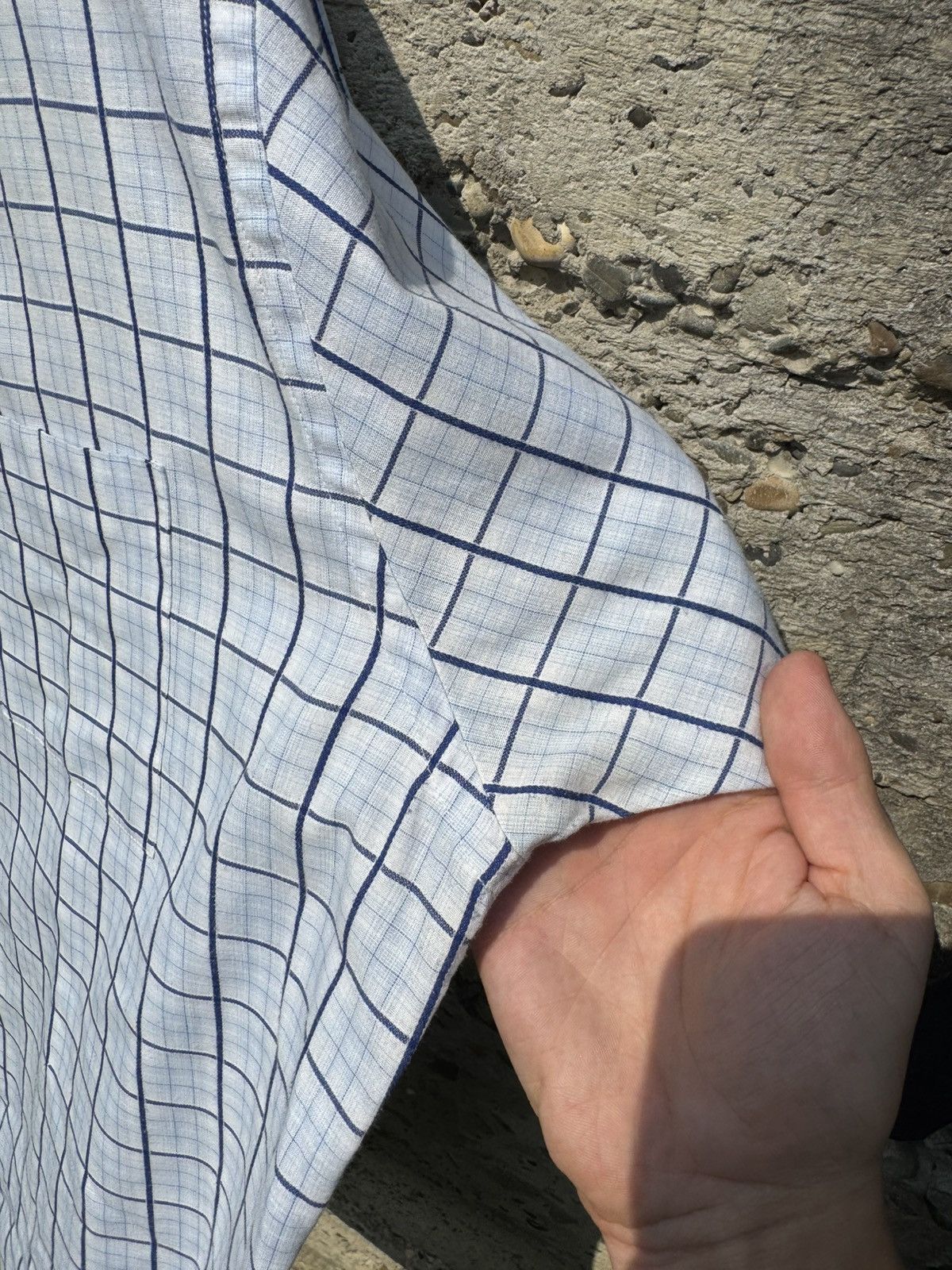 Yves Saint Laurent Vintage YSL Shiprt Sleeve Check Shirt Size US XL / EU 56 / 4 - 12 Thumbnail