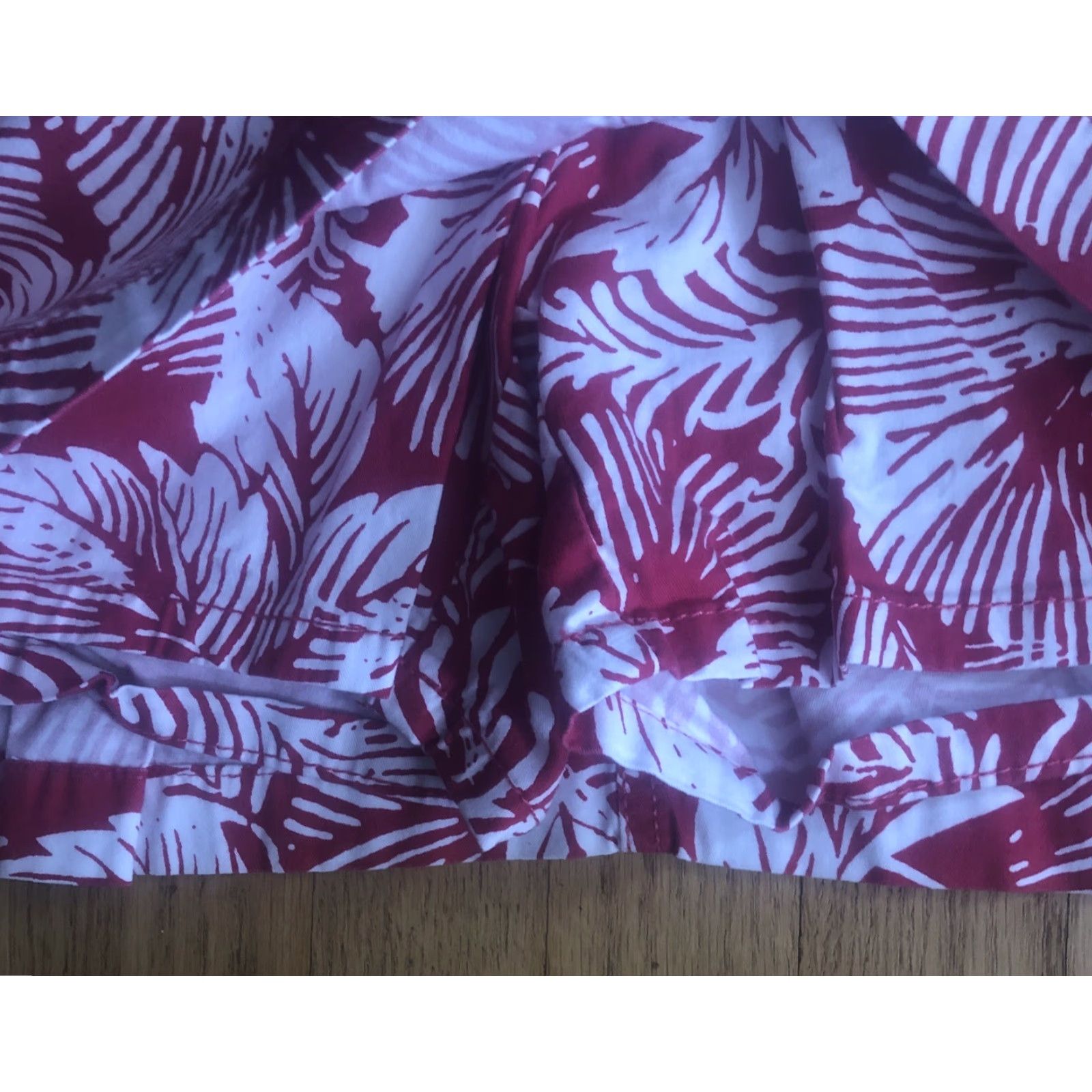 Vintage BANDOLINO Womens Shorts Skort Pink White Tropical Palm Leaves 12P Petite Stretch Zipper Casual Mens? Size 34" / US 12 / IT 48 - 3 Thumbnail