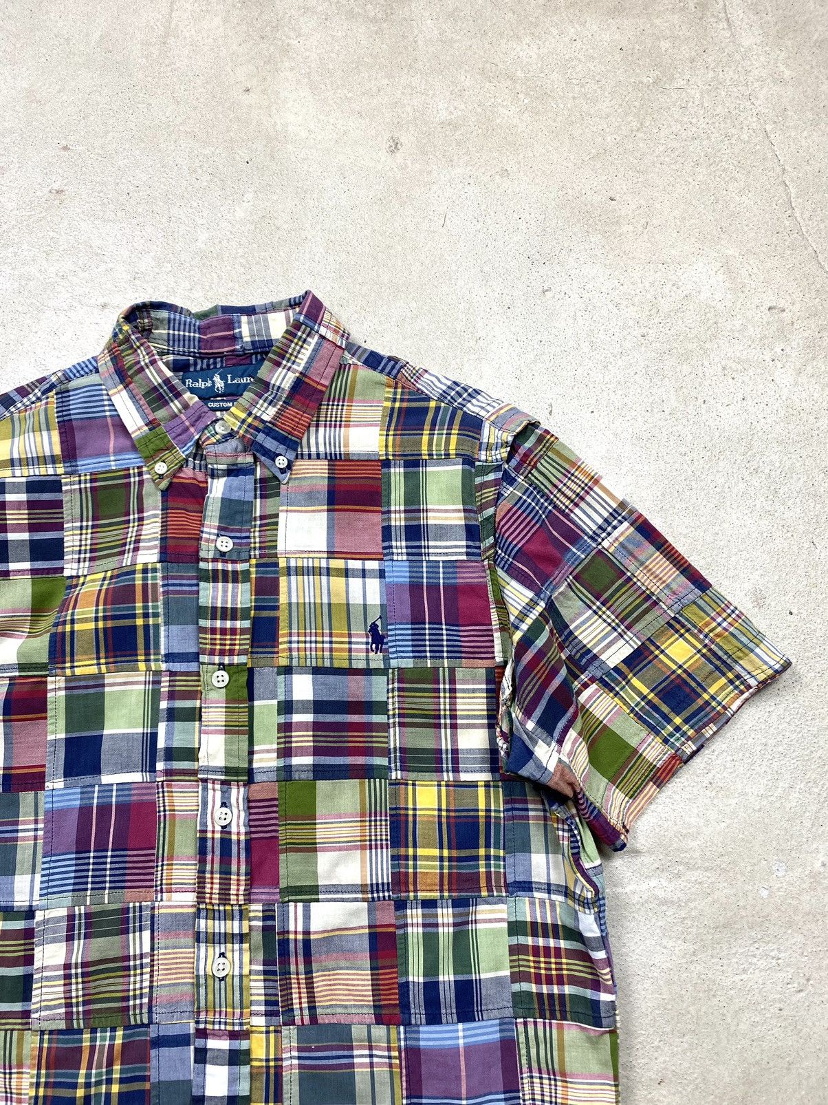 Japanese Brand Rare! Vintage 1990’s Polo Ralph Lauren Patchwork Shirt RRL Size US M / EU 48-50 / 2 - 4 Thumbnail
