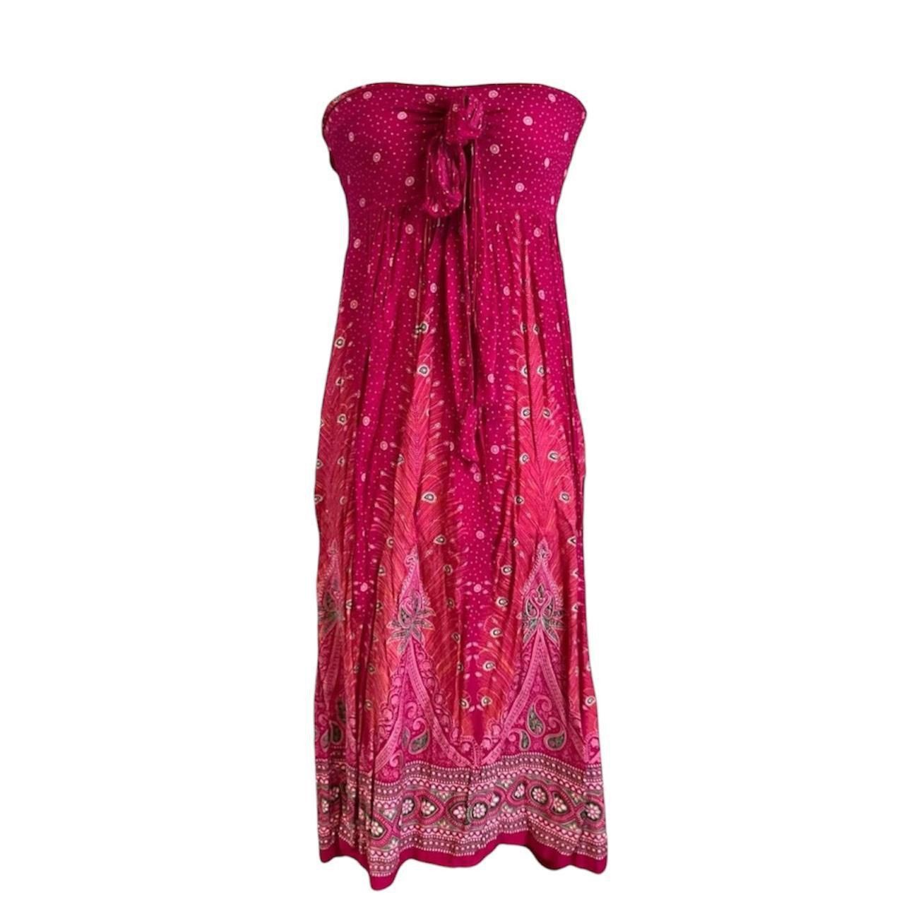 Other Vintage boho fairy hot pink paisley print strapless dress💗 Size S / US 4 / IT 40 - 1 Thumbnail