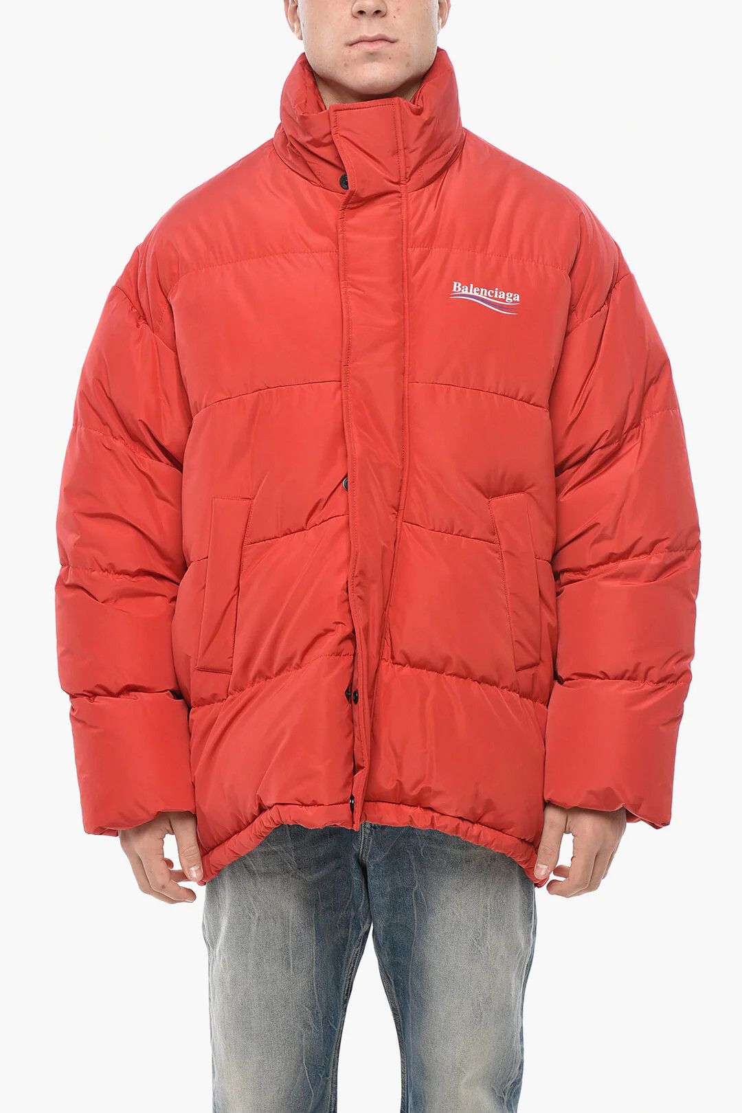 Balenciaga og1mm0326 Nylon Puffer Jacket in Red Size US S / EU 44-46 / 1 - 1 Thumbnail