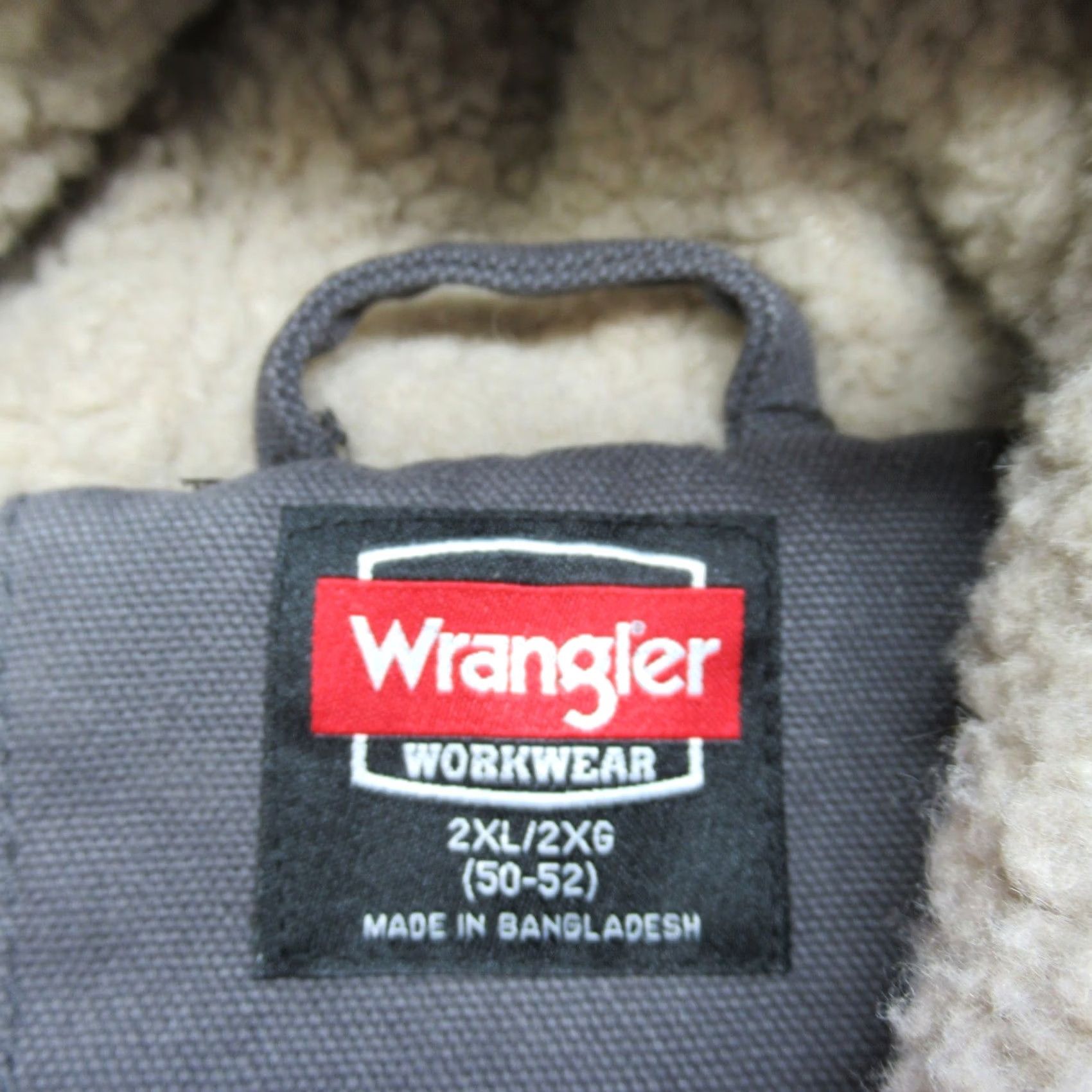 Wrangler Wrangler Jacket Mens 2XL Gray Canvas Sherpa Hooded Pockets Button Work Coat Size US XXL / EU 58 / 5 - 6 Thumbnail