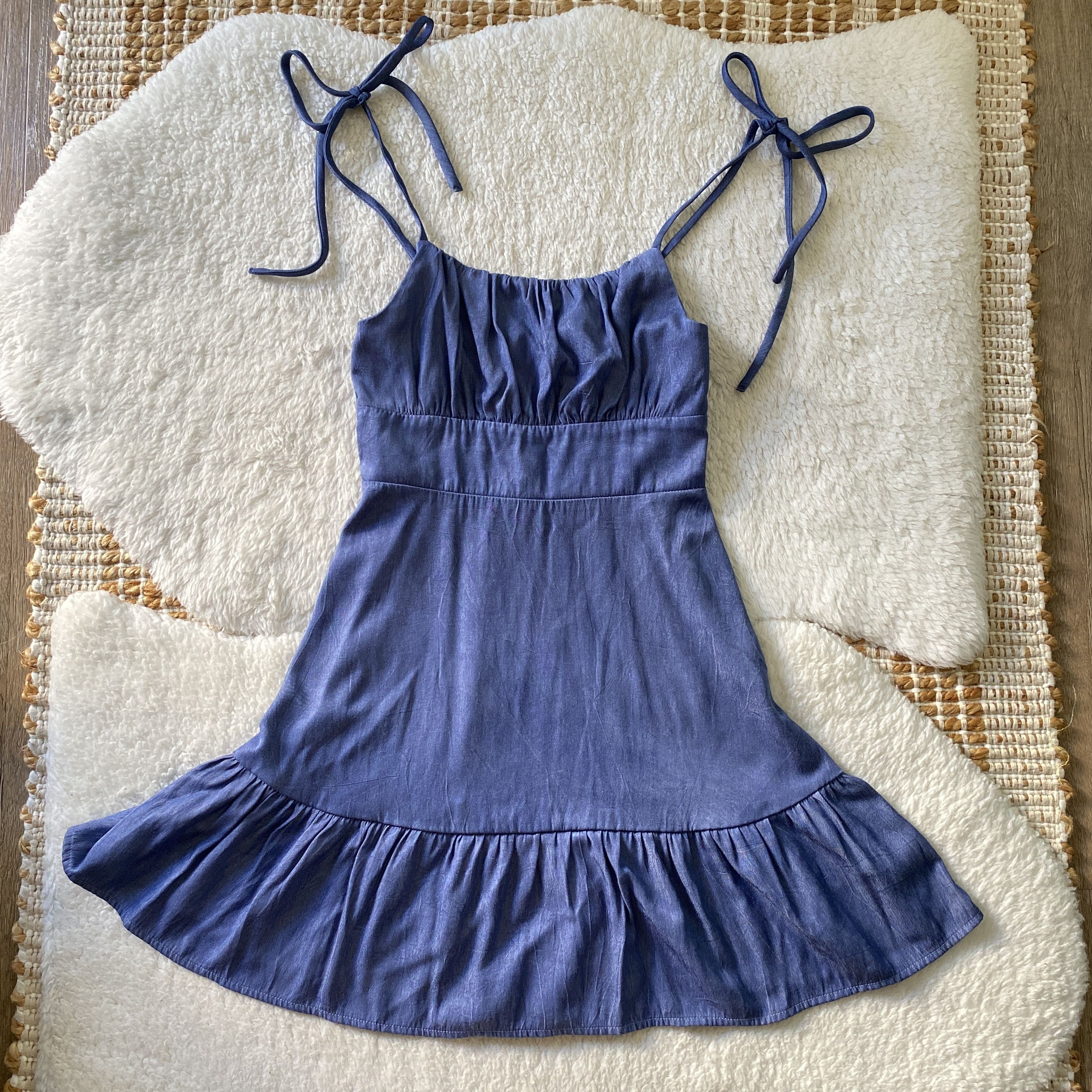 Other Speechless Chambray Blue Baby Doll Dress XS - Summer Dress Size XS / US 0-2 / IT 36-38 - 13 Thumbnail