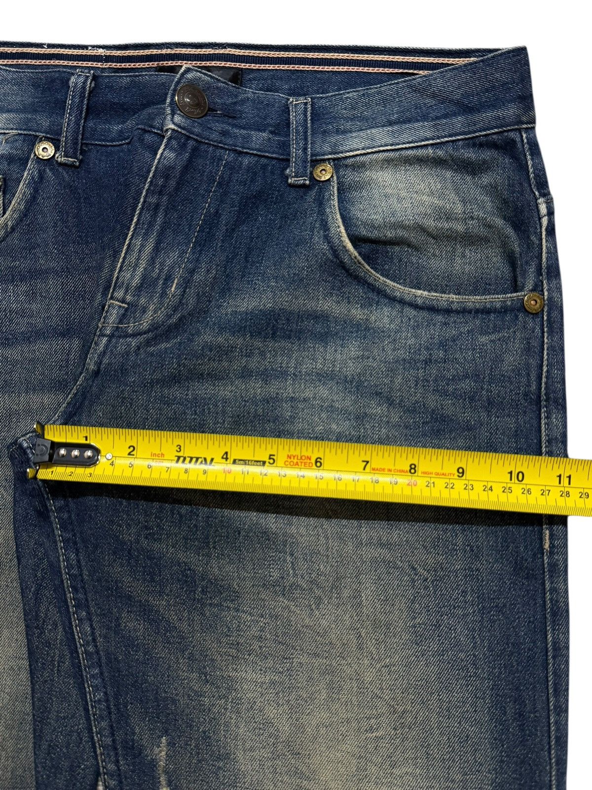Tornado Mart Vintage Y2K Mud Wash Faded Whisker Distress Straight Leg Size US 31 - 13 Thumbnail