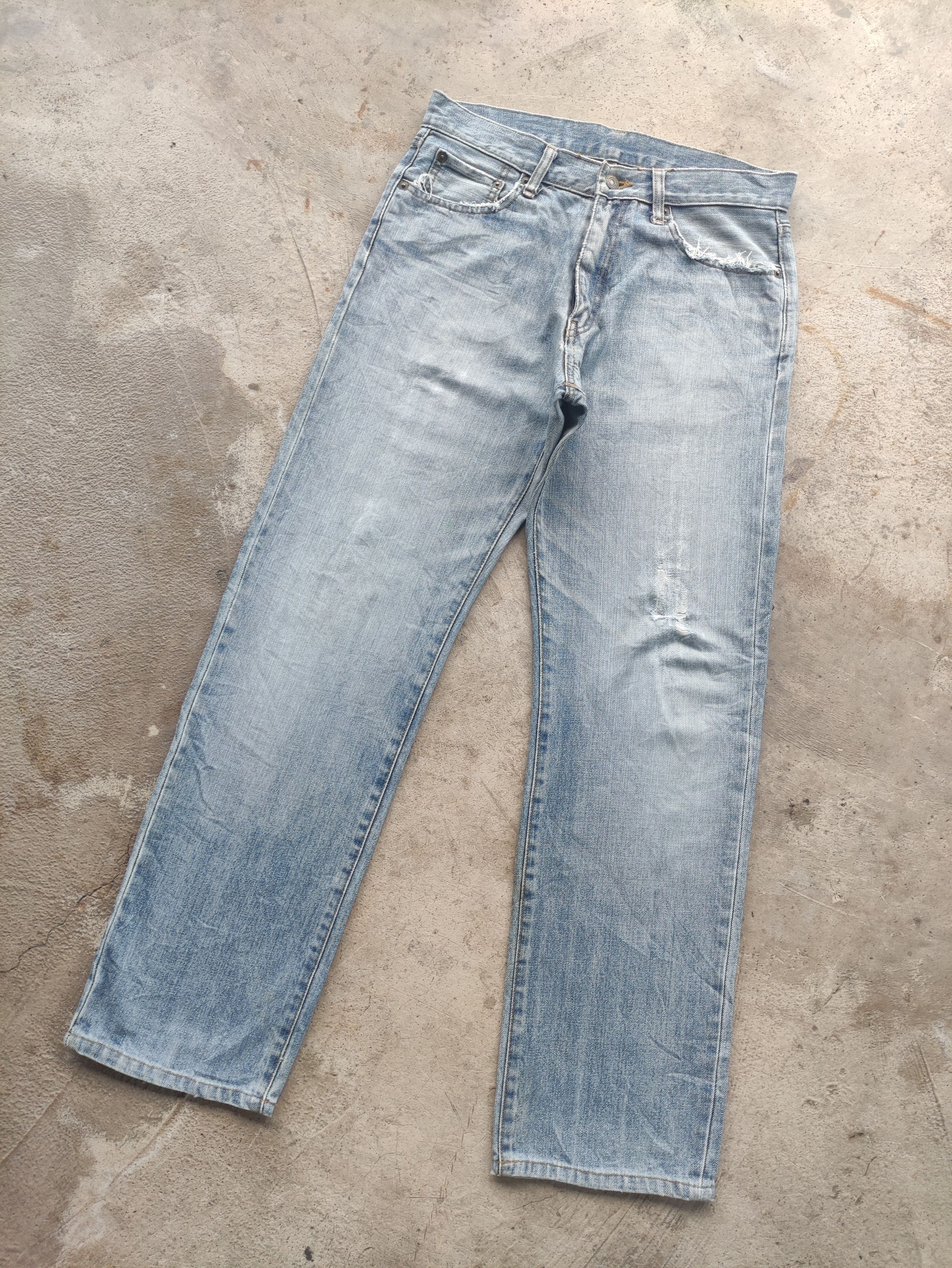 Japanese Brand Vintage Japanese Denim Distressed Faded Jean Size US 32 / EU 48 - 2 Thumbnail