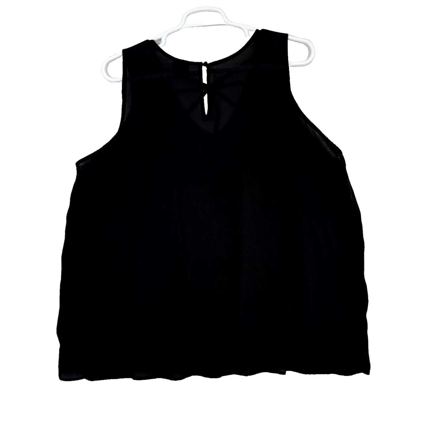 Torrid Torrid Tank Top Women’s 3 Black Georgette Strappy V-Neck 100% Polyester W 324 Tank Top Women’s Black 3 Torrid V-Neck Georgette Strappy Tank Top Size XS / US 0-2 / IT 36-38 - 2 Thumbnail