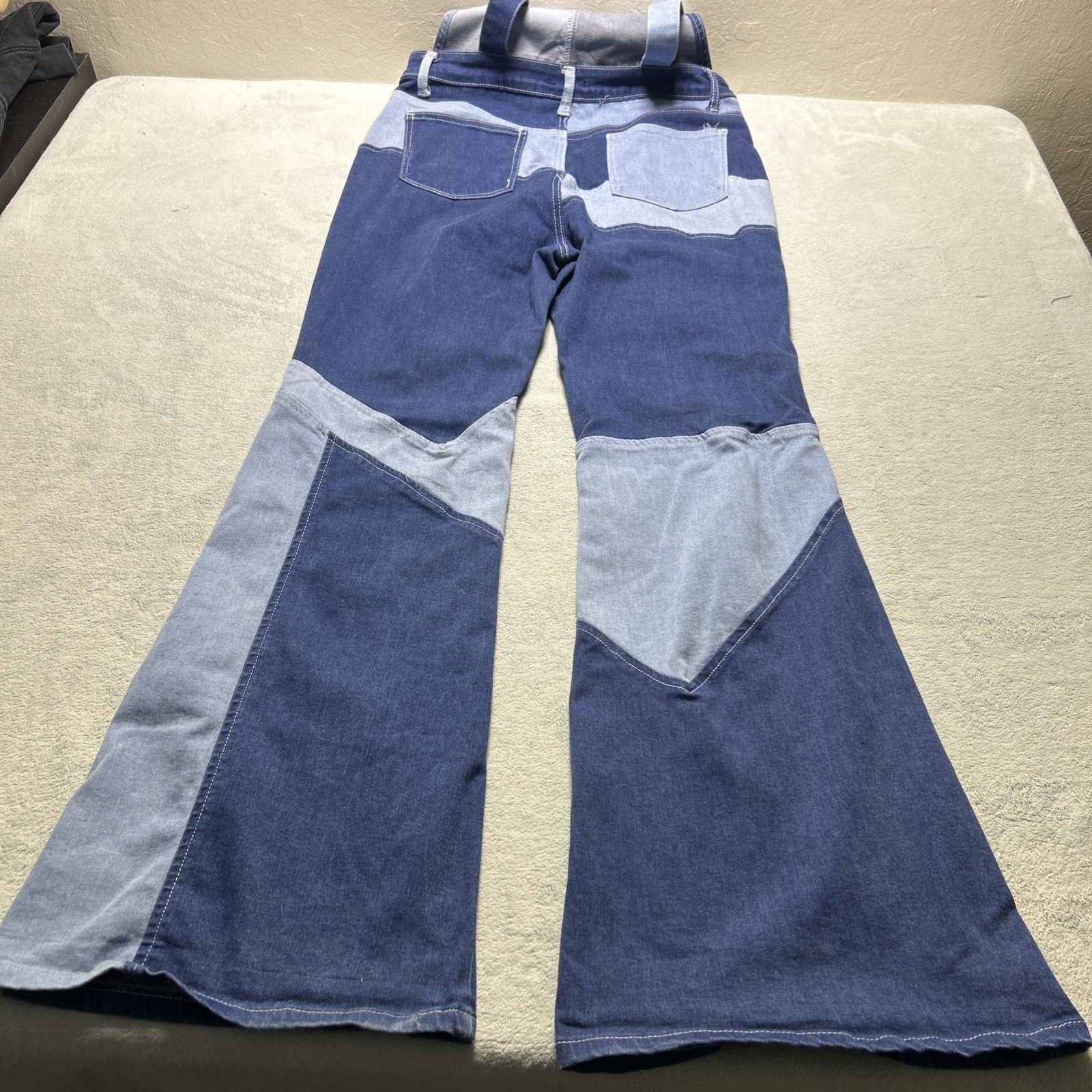 JNCO Patchwork Colorblock Overalls Womens 13 32x33 Beyond Baggy Size 32" / US 10 / IT 46 - 2 Thumbnail