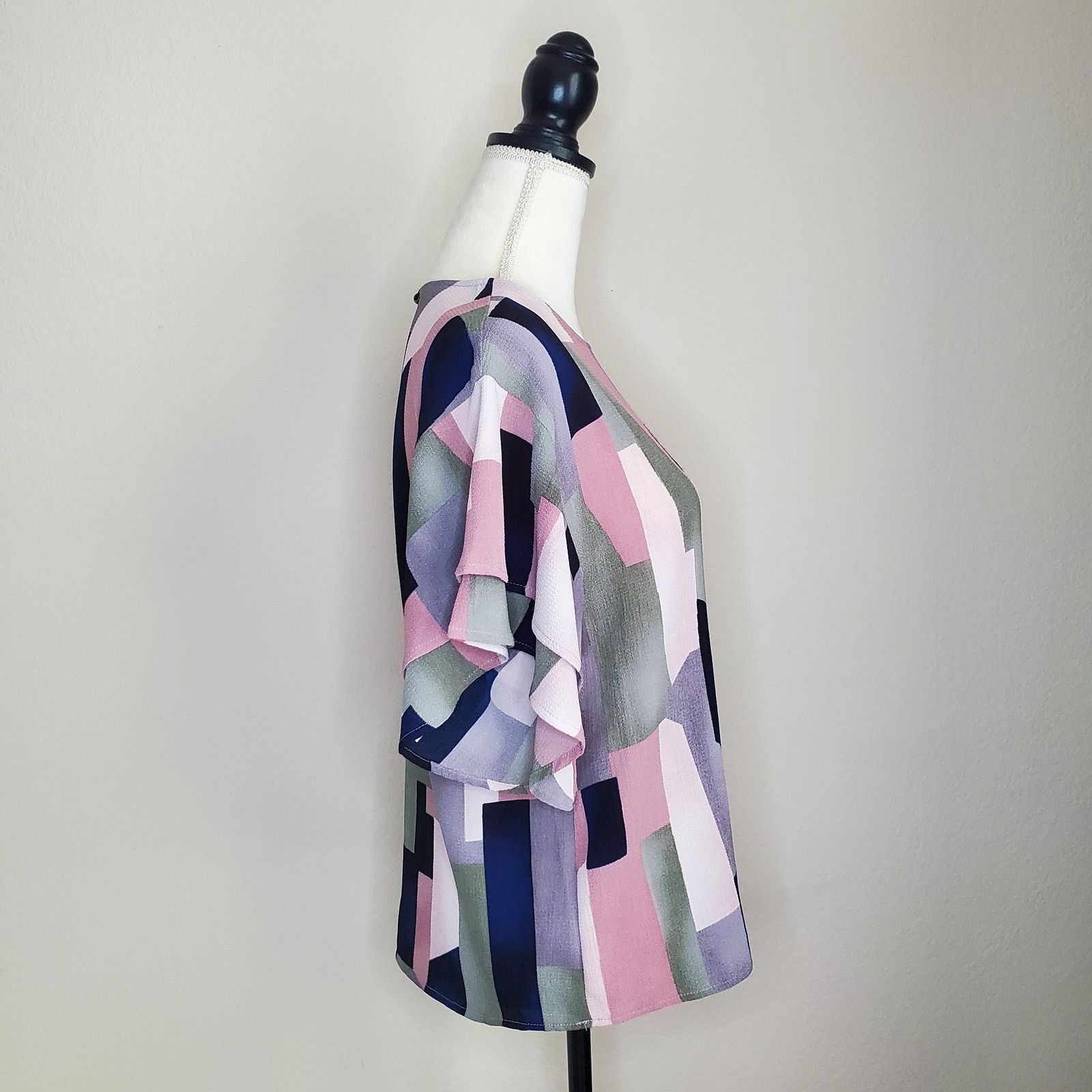 Nordstrom BoBeau Multicolor Geometric Blouse XS Size XS / US 0-2 / IT 36-38 - 4 Thumbnail