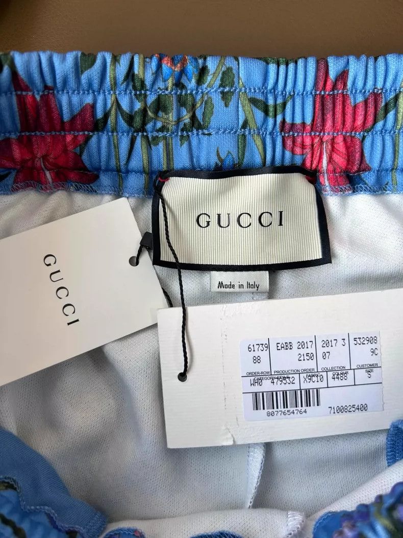 Gucci Gucci Size S Blue floral elastic sports trousers 2504-Next Size US 28 / EU 44 - 4 Thumbnail