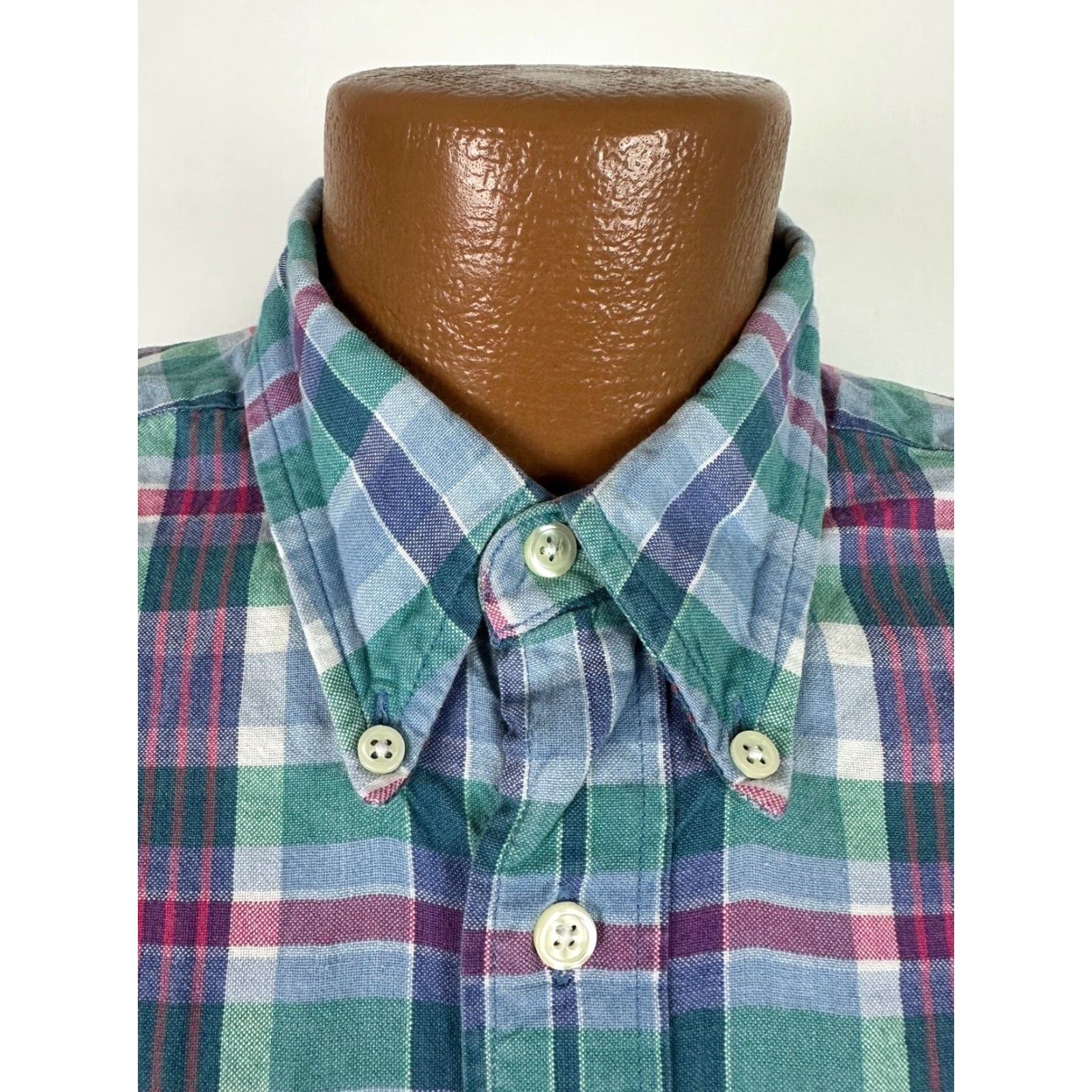 Dockers VINTAGE Dockers Shirt Men's Large Blue Plaid Oxford Short Sleeve Button-Down 90s Mens Size US L / EU 52-54 / 3 - 4 Thumbnail