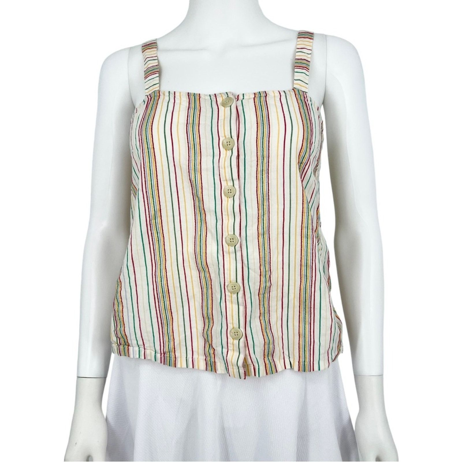 Madewell Madewell Button-Front Striped Cropped Cami Top Size Small Size S / US 4 / IT 40 - 2 Thumbnail